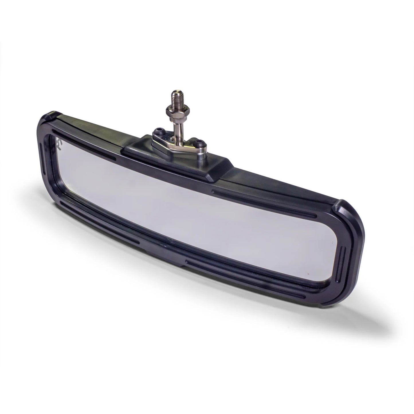 Car interior mirror with a black frame on a white background