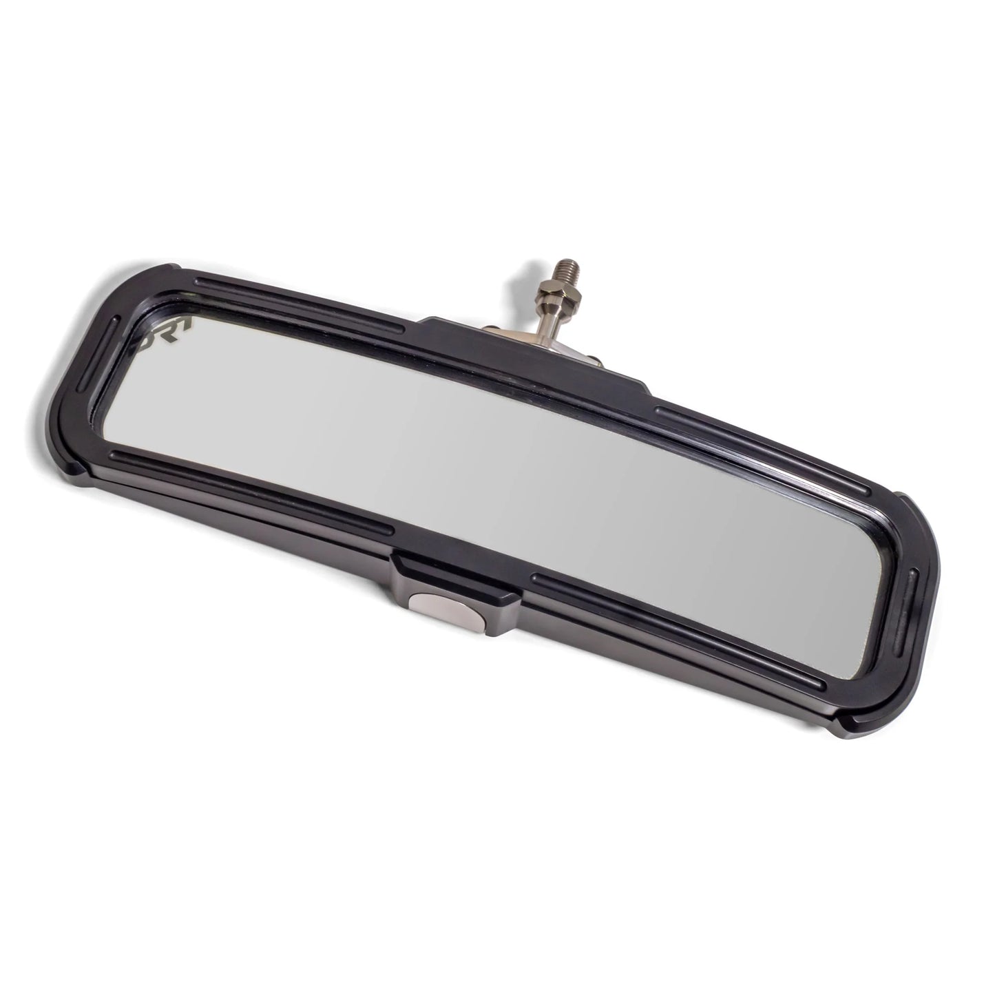 Car rearview mirror with black frame on a white background