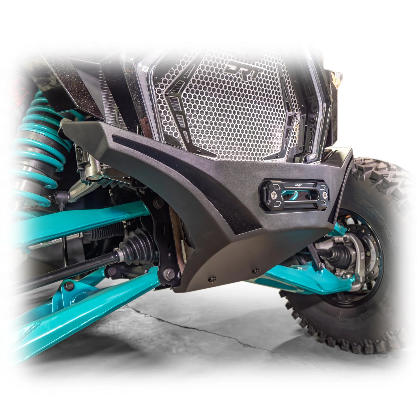 DRT Heavy Duty V2.0 Front Winch Bumper Skid Plate Polaris RZR Pro XP XP4 2020+ front view side