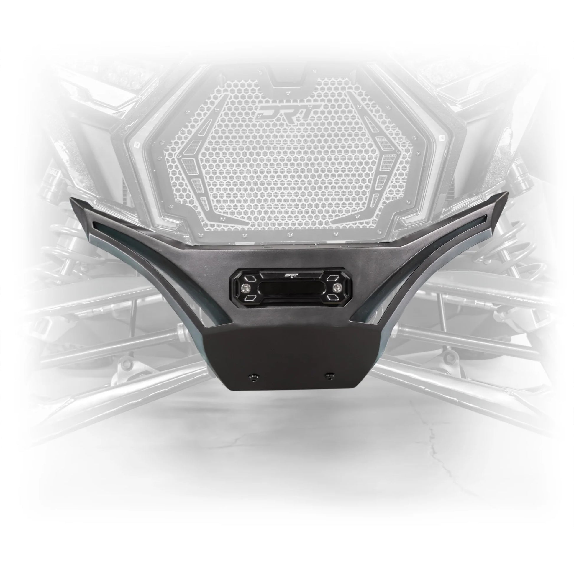 DRT Heavy Duty V2.0 Front Winch Bumper Skid Plate Polaris RZR Pro XP XP4 2020+ black white front view