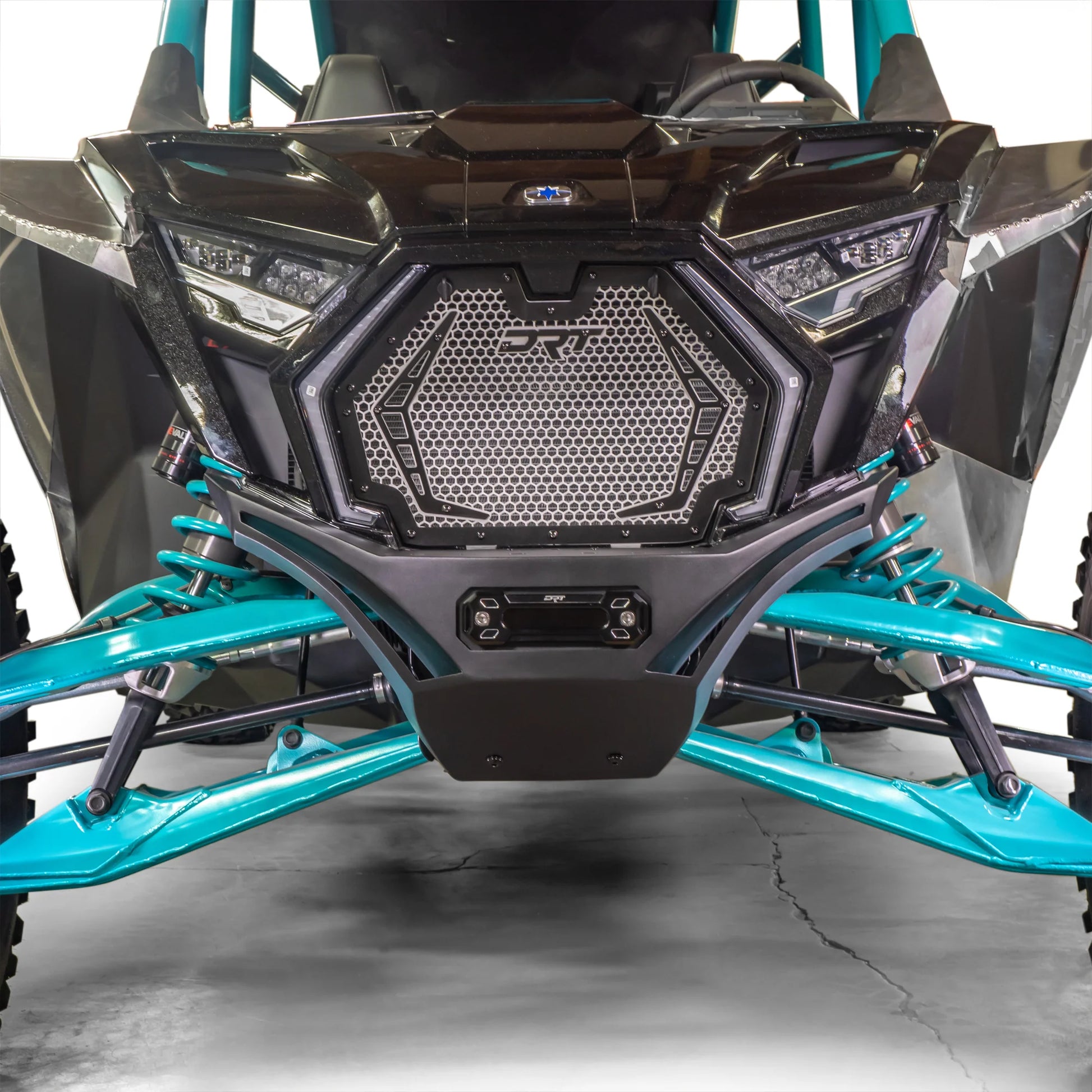DRT Heavy Duty V2.0 Front Winch Bumper Skid Plate Polaris RZR Pro XP XP4 2020+ front view 2025+