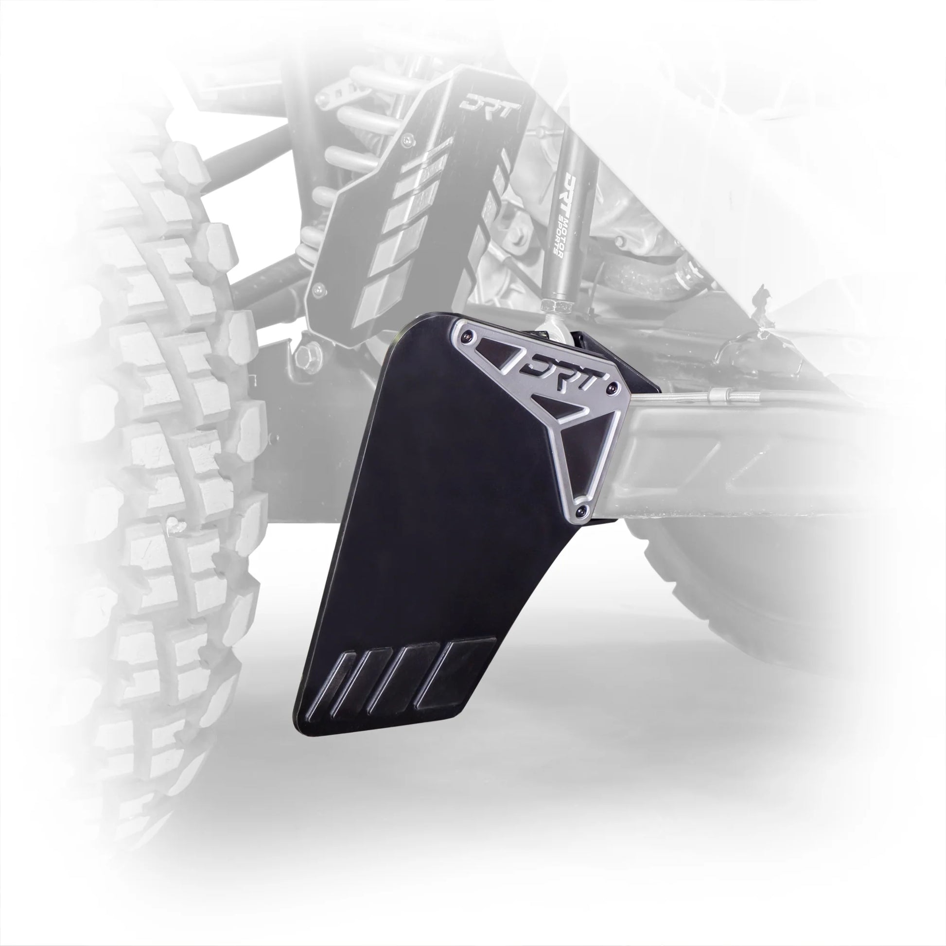 DRT Billet Aluminum Extended Rear Mud Rock Flap Guards Guard POLARIS PRO XP XP4 2020+ Mounted Side View