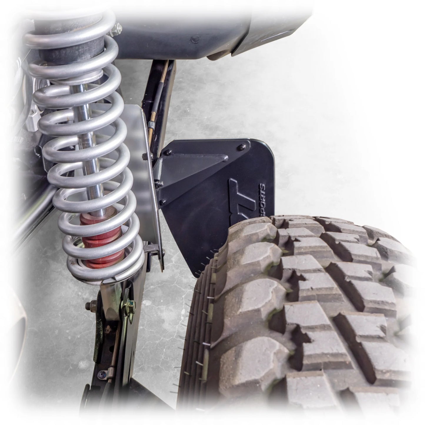 DRT Billet Aluminum Extended Rear Mud Rock Flap Guards Guard POLARIS PRO XP XP4 2020+ Rear View