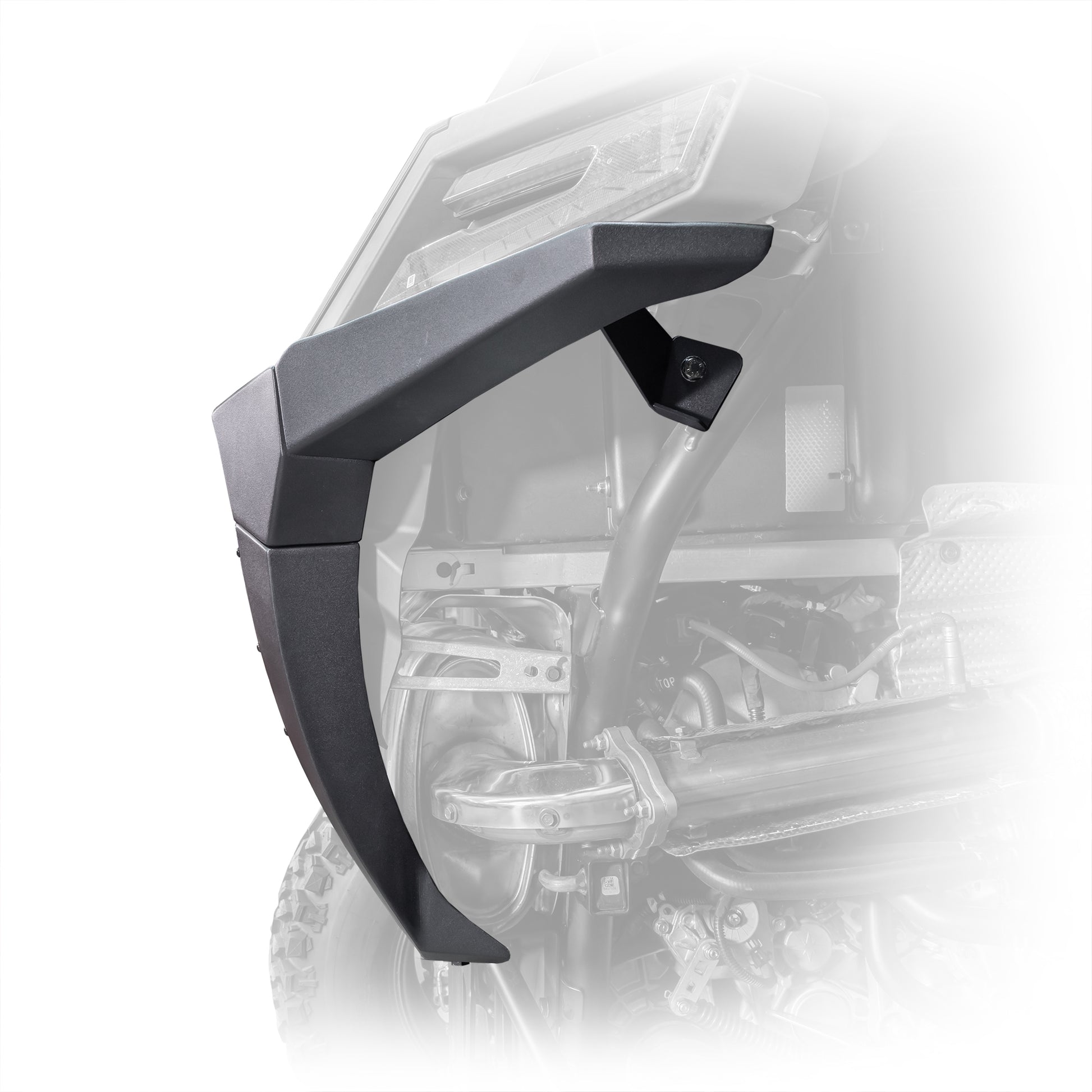 DRT Motorsports Polaris Pro XP / Turbo R Rear Bumper - Black Side View with brackets