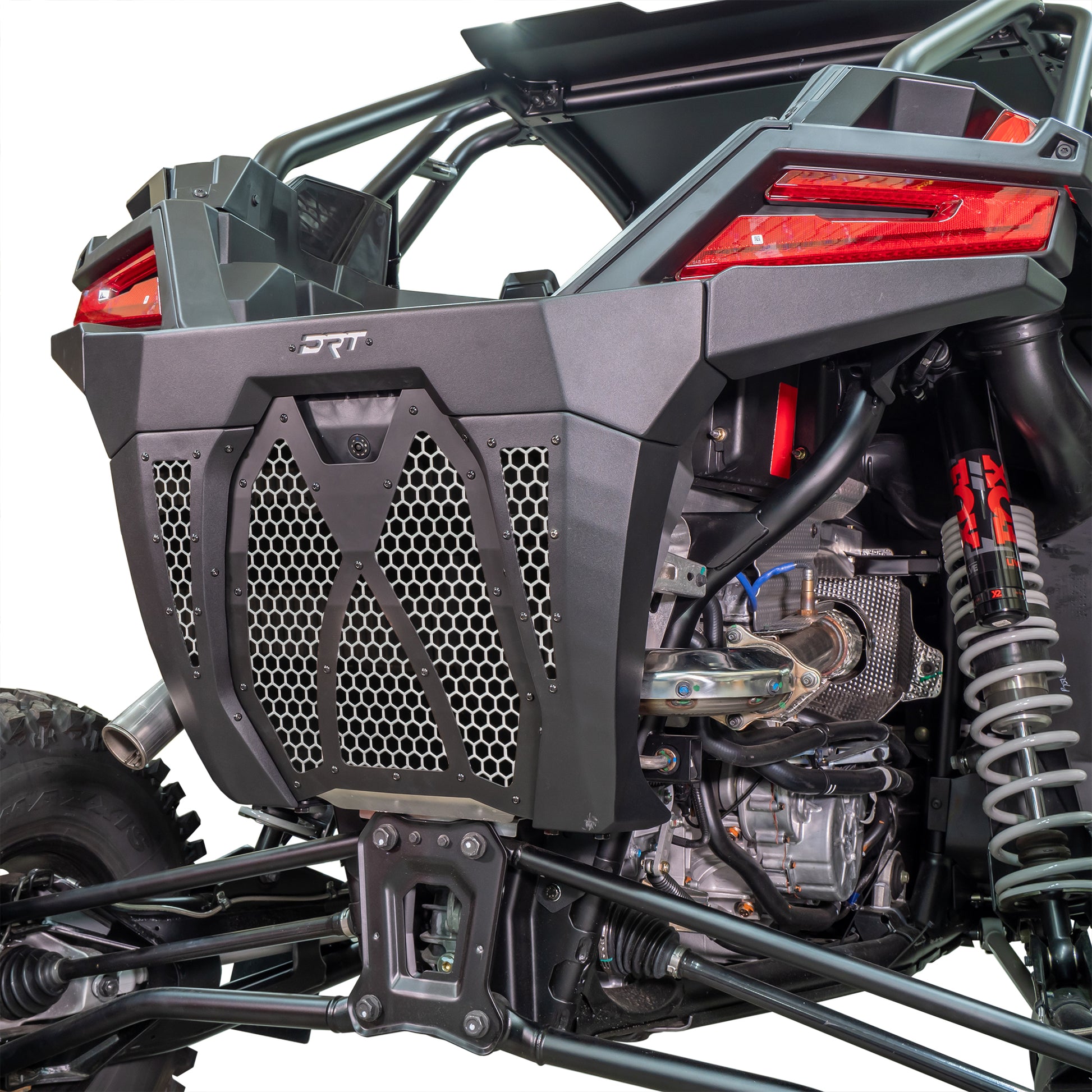 DRT Motorsports Polaris Pro XP / Turbo R Rear Bumper - Black Mounted Side View