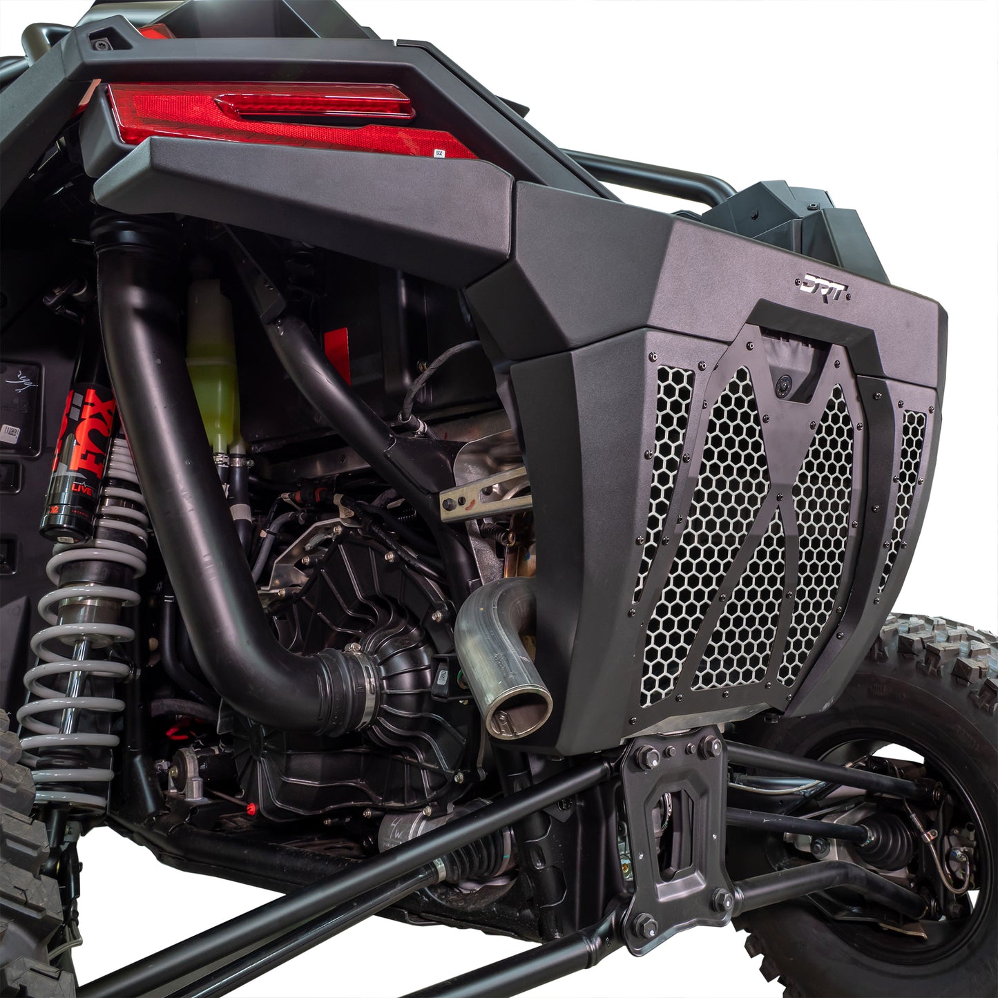 DRT Motorsports Polaris Pro XP / Turbo R Rear Bumper - Black Mounted Drivers Side View