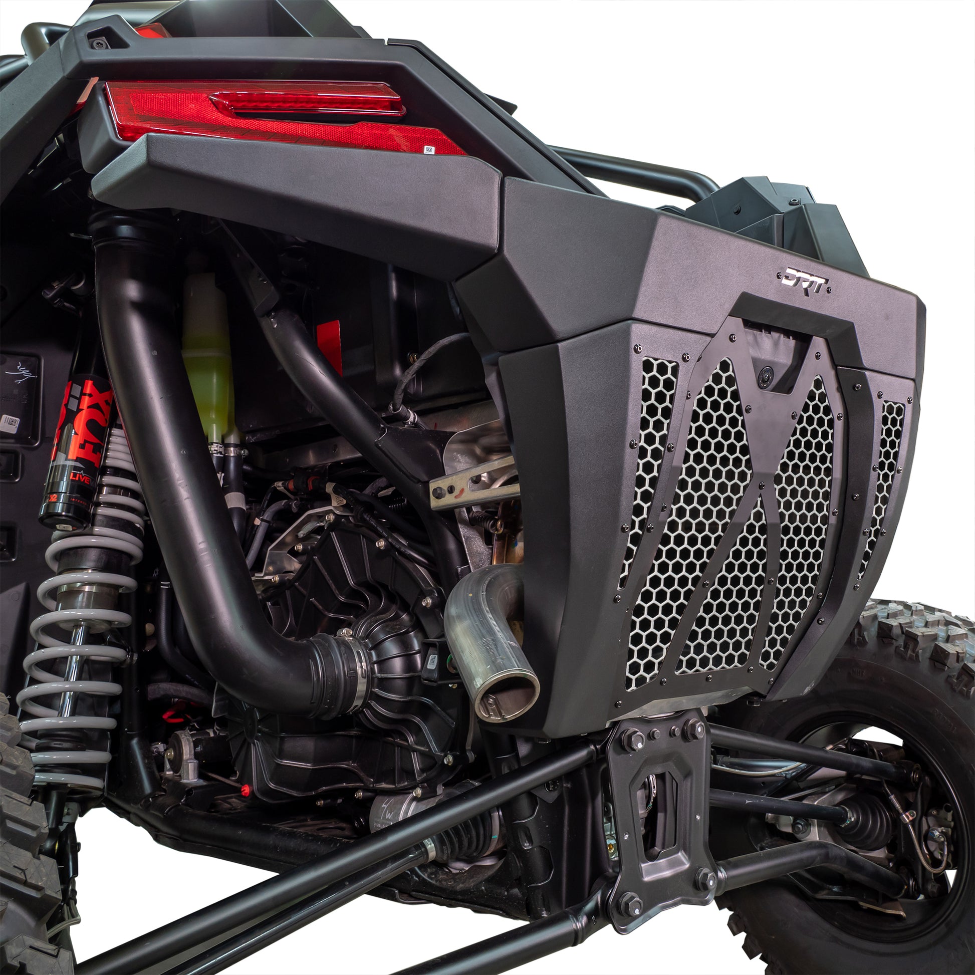 DRT Motorsports Polaris Pro XP / Turbo R Rear Bumper - Black Mounted Drivers Side View