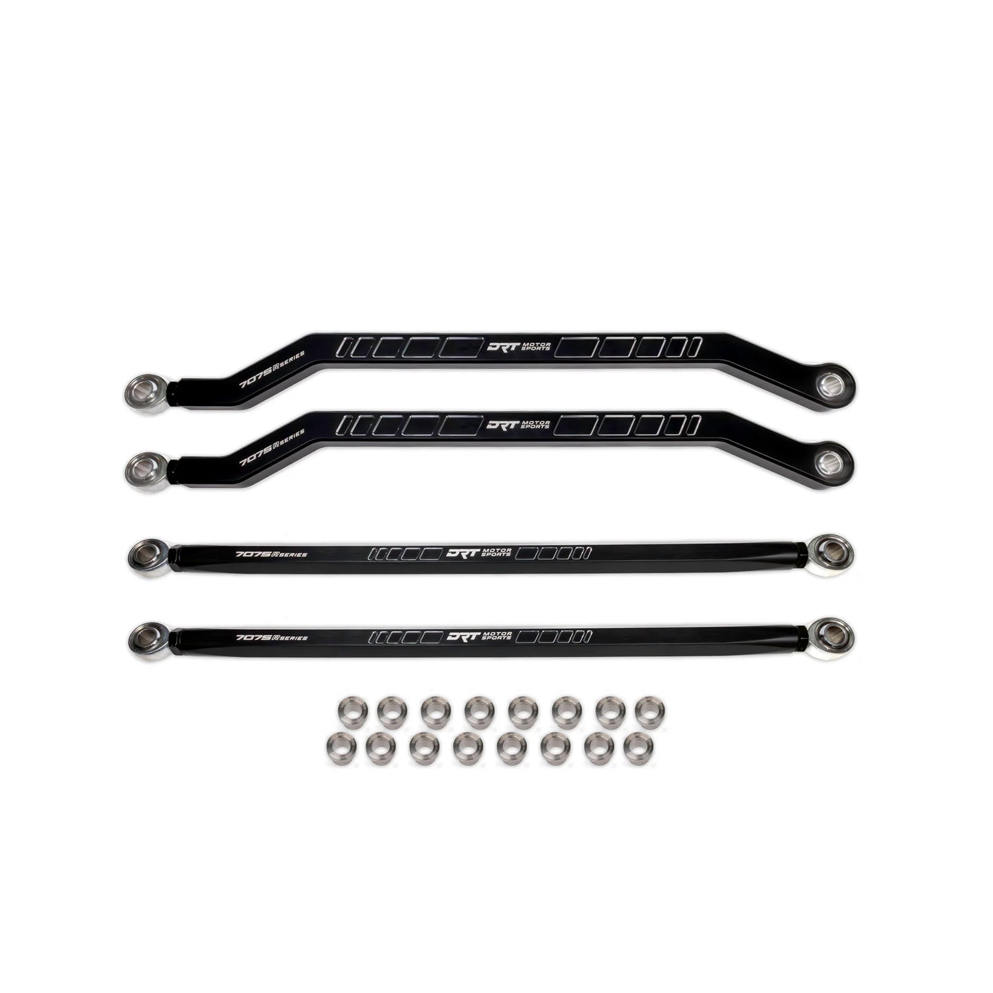 DRT Billet Race Series 7075 XD Hi Clearance Radius Rods Bar Arms RZR PRO R PRO S TURBO R complete kit with spacers