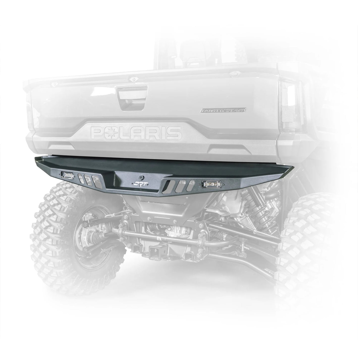 DRT Heavy Duty Rear Bumper W LED lights POLARIS RANGER XD 1500 2024+ black white promo pic