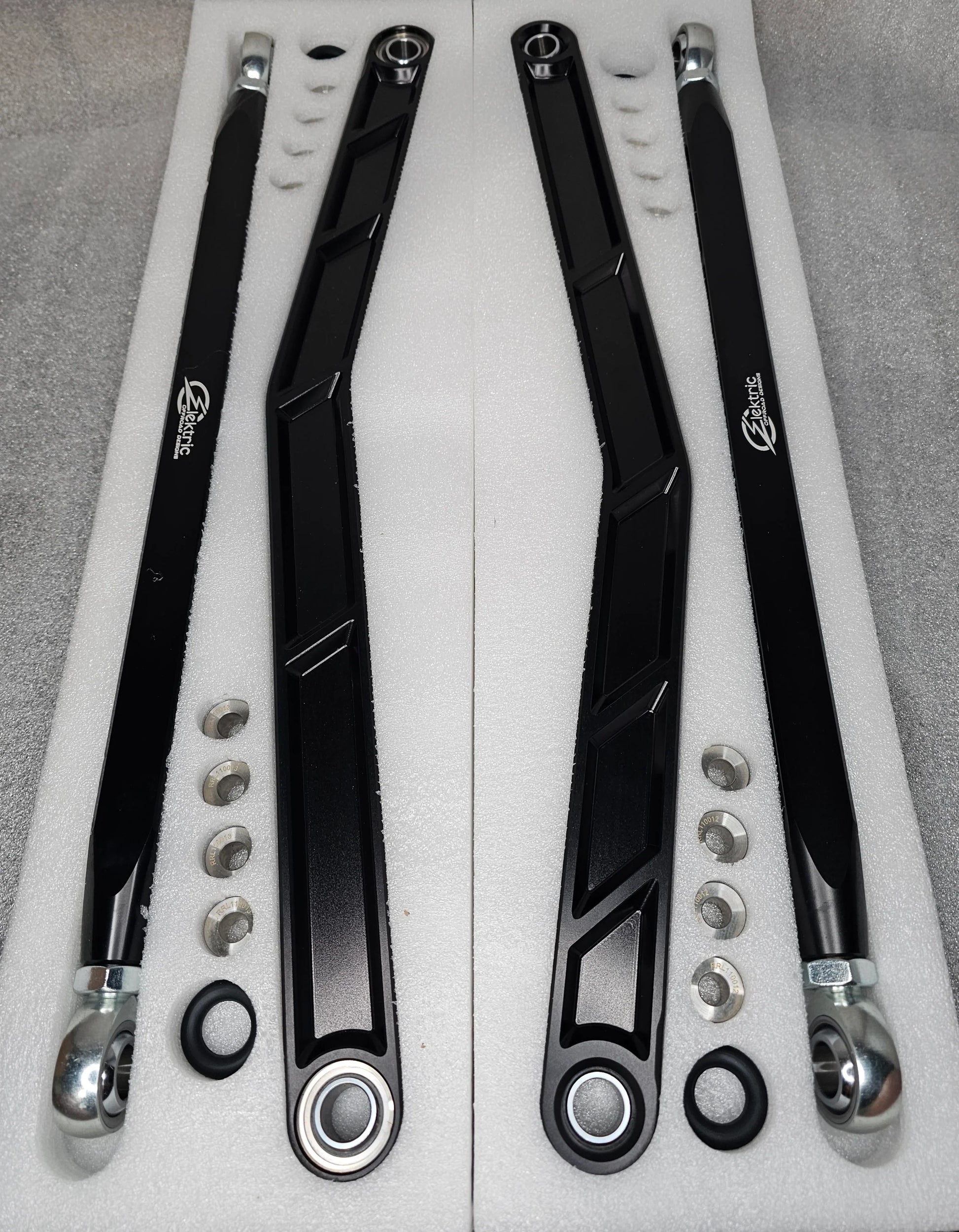 Elektric Offroad Billet High Clearance Radius Rod Arm Kit Black Polaris RZR Pro XP / XP4 2020+ Kit packaged