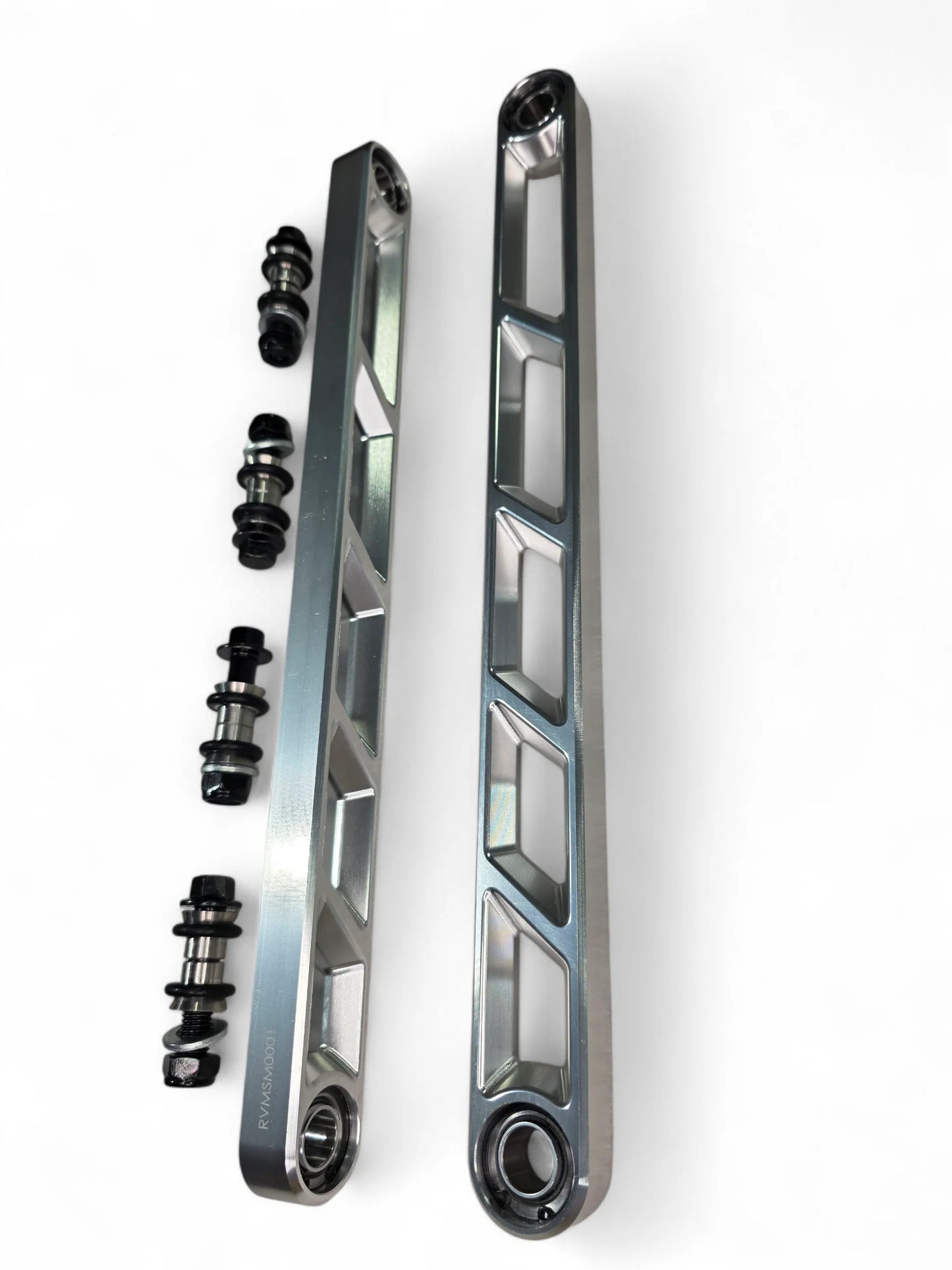 Elektric offroad Rear Sway Bar links with hardware on white background