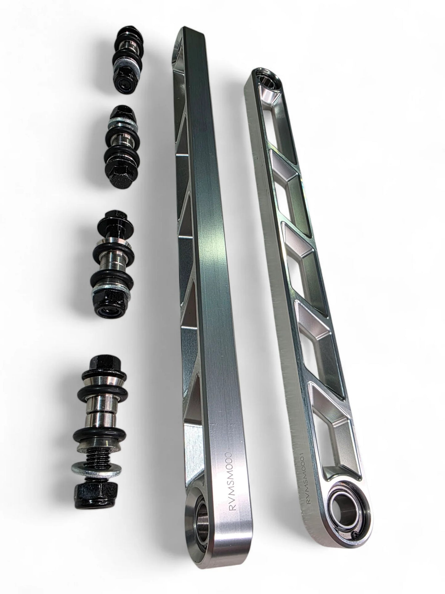 Elektric offroad Rear Sway Bar links with hardware on white background