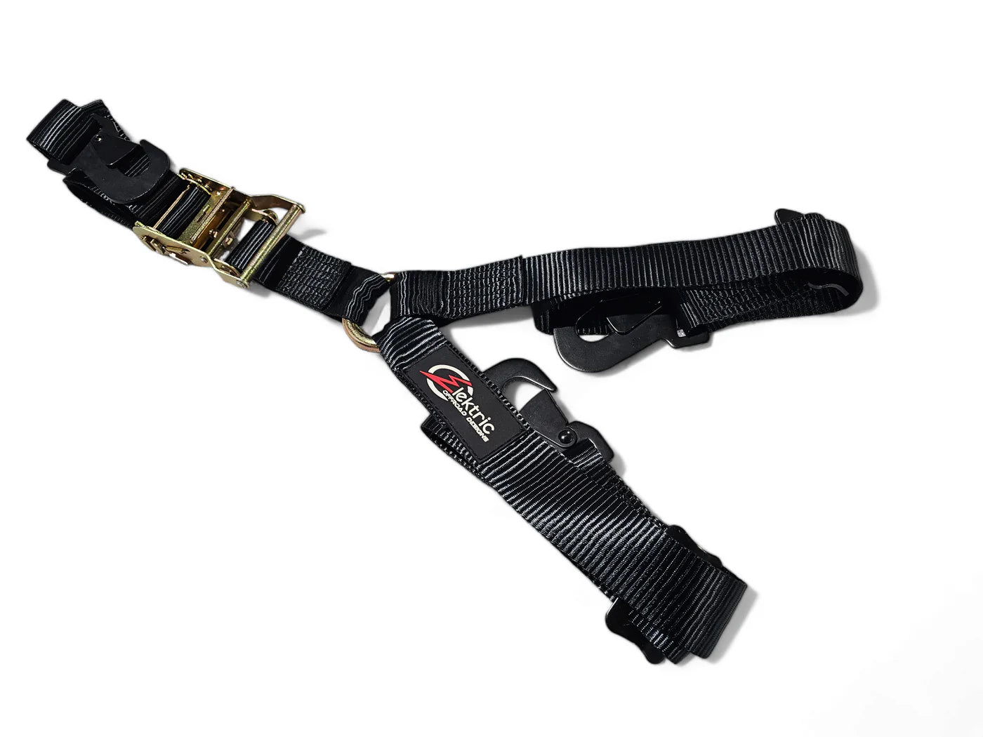 Elektric Offroad EOD Adjustable 3 Way Ratcheting Spare Tire Tie Down Y Strap 1.5" UTV Truck Jeep complete
