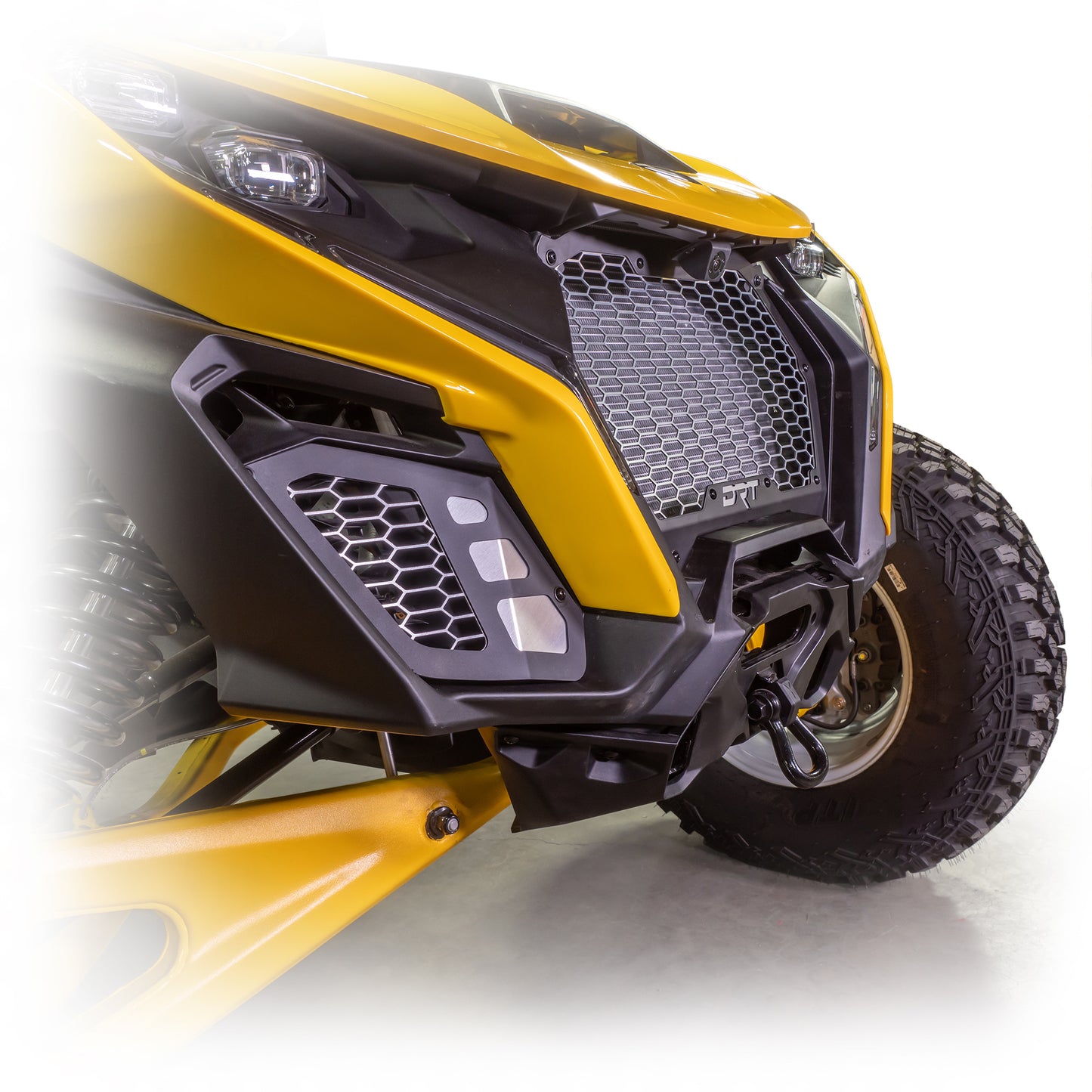 DRT Motorsports Can Am Maverick R Aluminum Front Grill Kit close side view