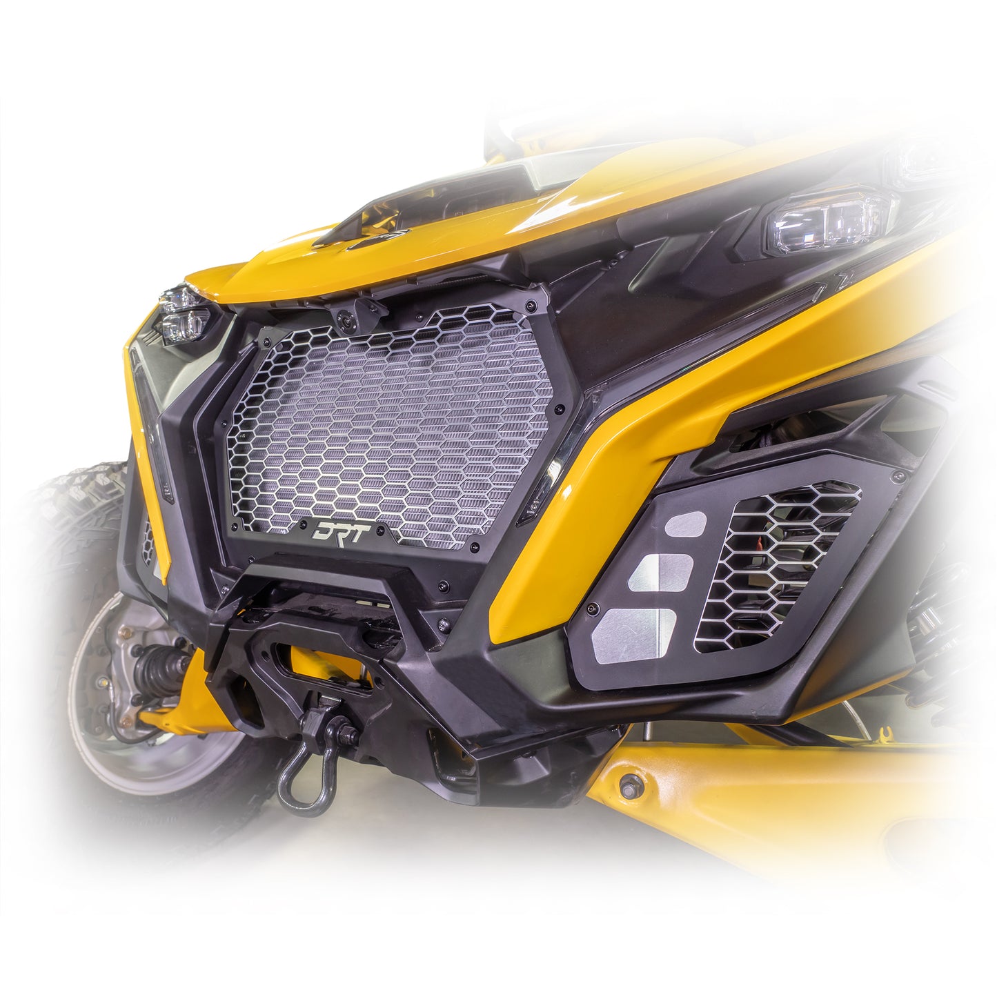 DRT Motorsports Can Am Maverick R Aluminum Front Grill Kit close left view