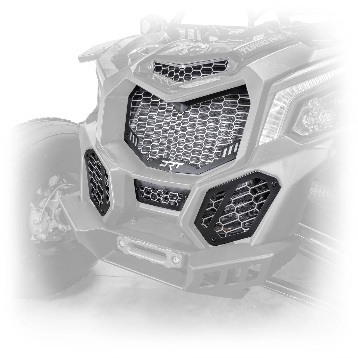 DRT Motorsports V2 5 Pc Front Grill Kit CAN-AM MAVERICK X3 2017-24 Max XRS XDS Side Close View
