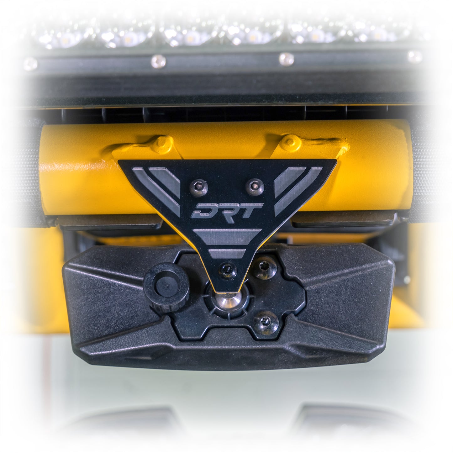 DRT Motorsports CanAm Maverick X3 / R Center Mirror Tab Cover Plate for OEM Cage front view