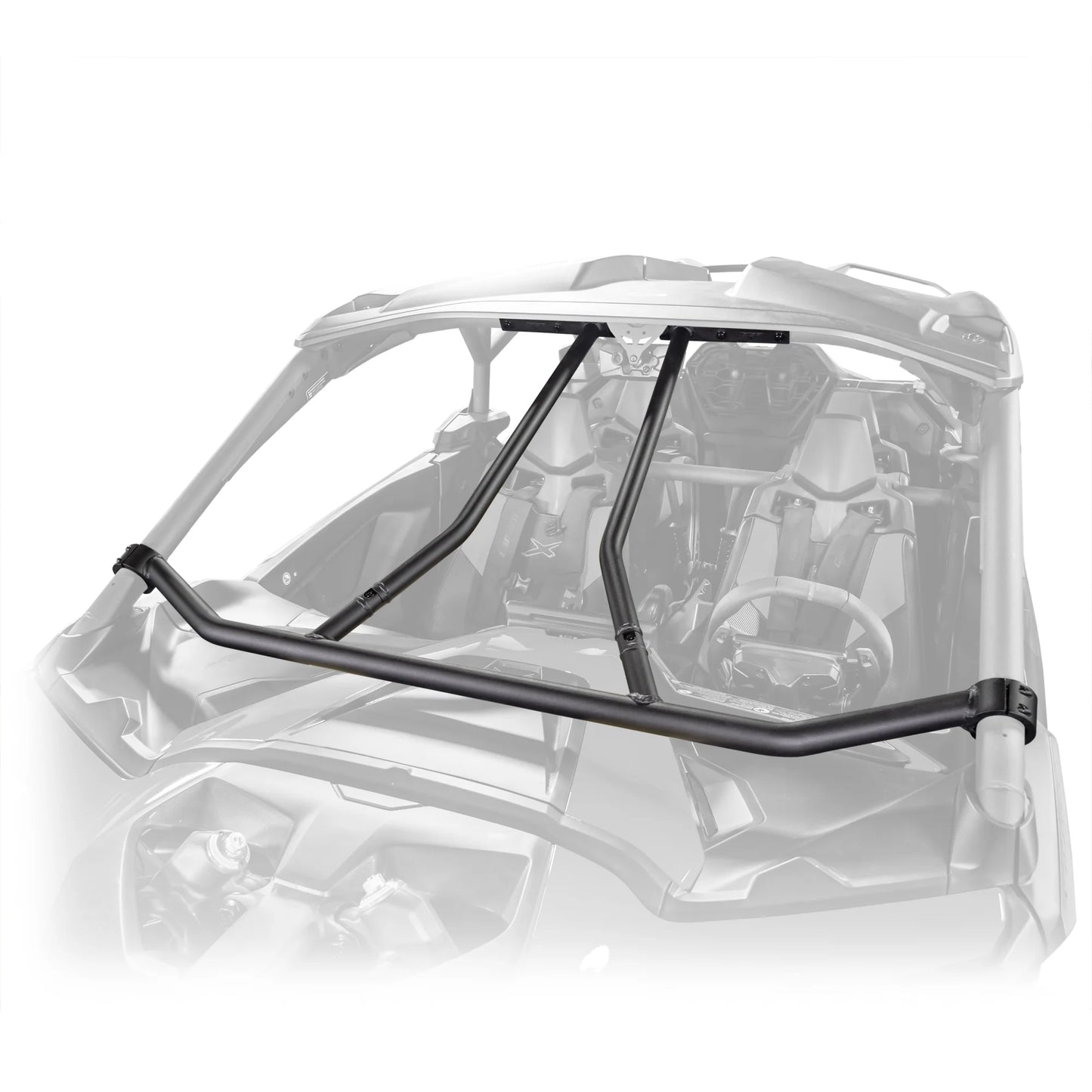 DRT Bolt on Intrusion Bar Kit for OE Cage Fits: CAN-AM MAVERICK R 2024+ / Max Black White Front View