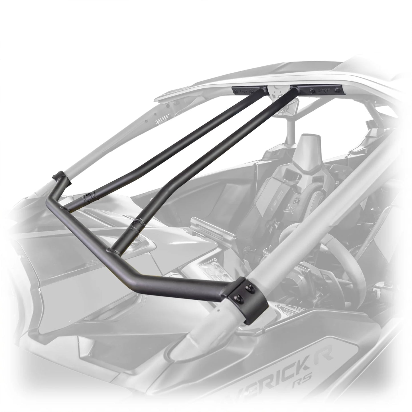 DRT Bolt on Intrusion Bar Kit for OE Cage Fits: CAN-AM MAVERICK R 2024+ / Max Black white Side View