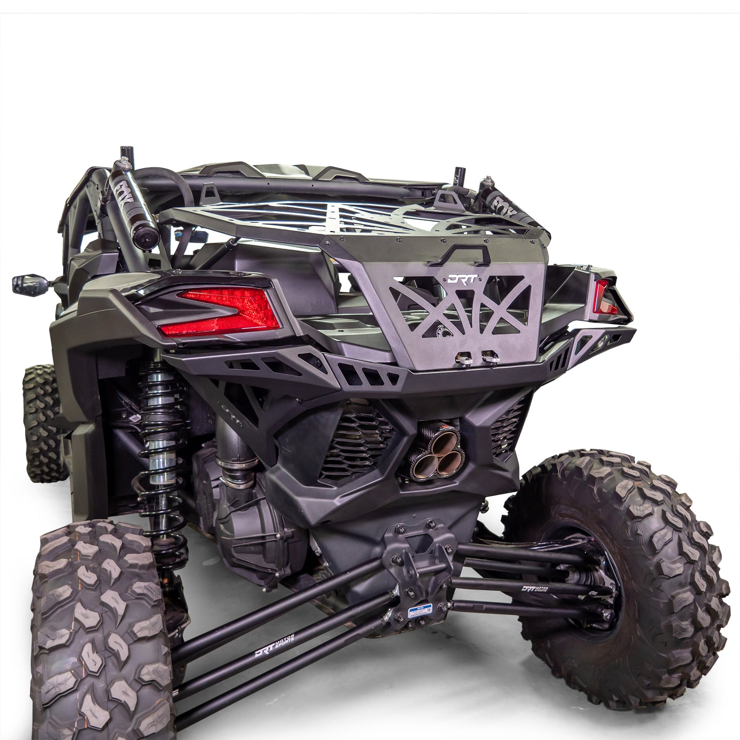 DRT Motorsports Can Am X3 Tire Carrier / Rear Bumper System Rear drivers side view