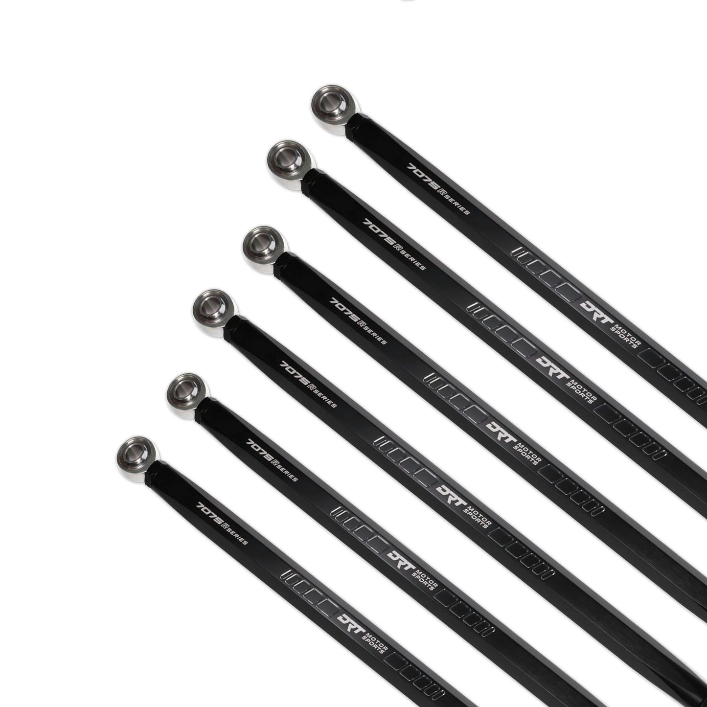 DRT MOTORSPORTS 7075 XD RACE HEX Billet Radius Rods Bars Can Am MAVERICK R X XRS MAX SIDE VIEW WHITE BACKGROUND
