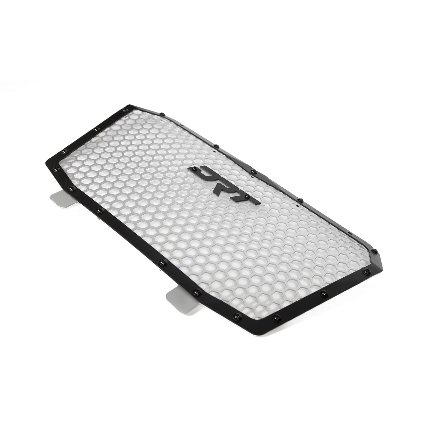 Grid-like filter with a brand logo on a white background