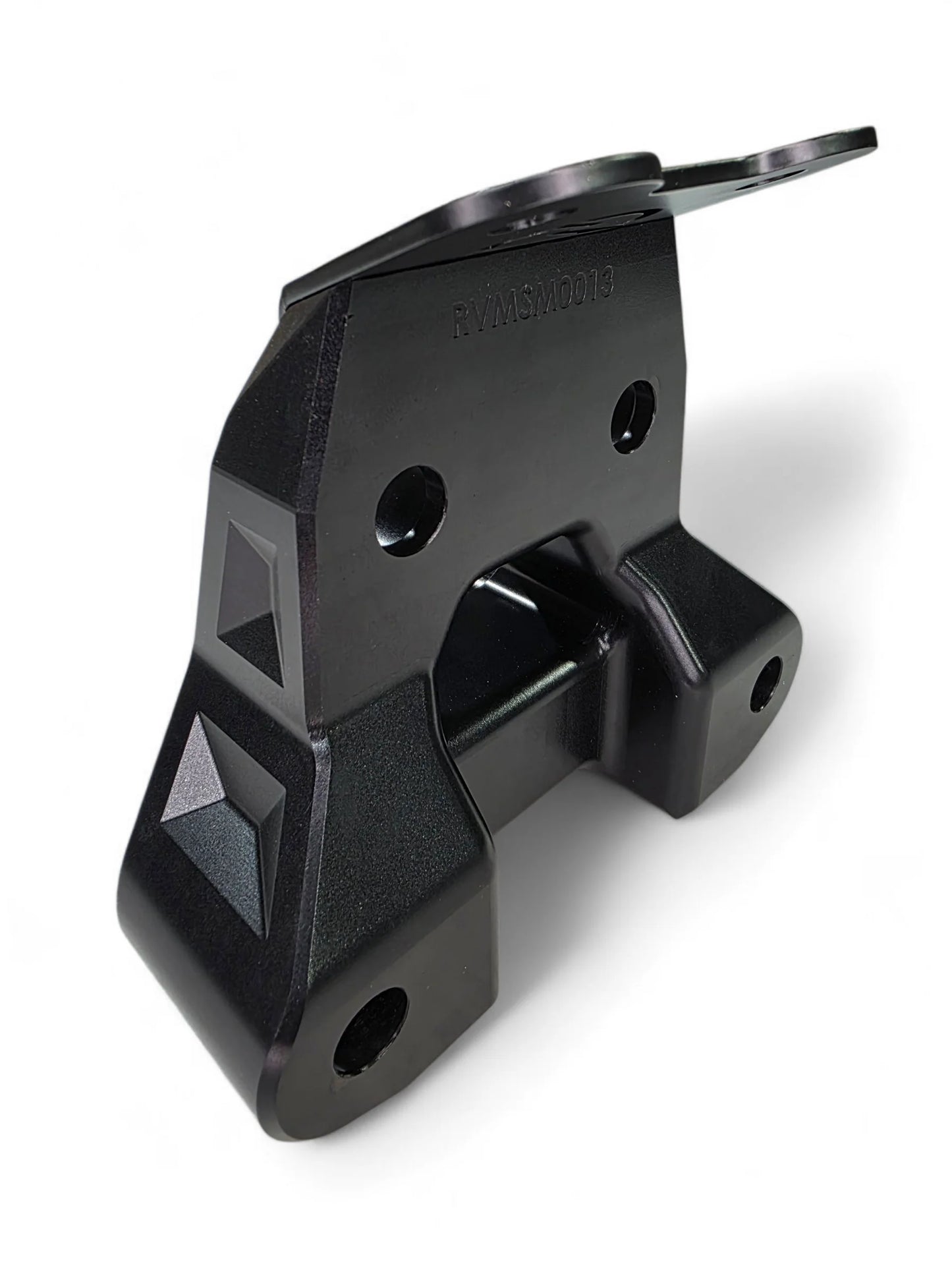Black metal component with 'part number' branding on a white background