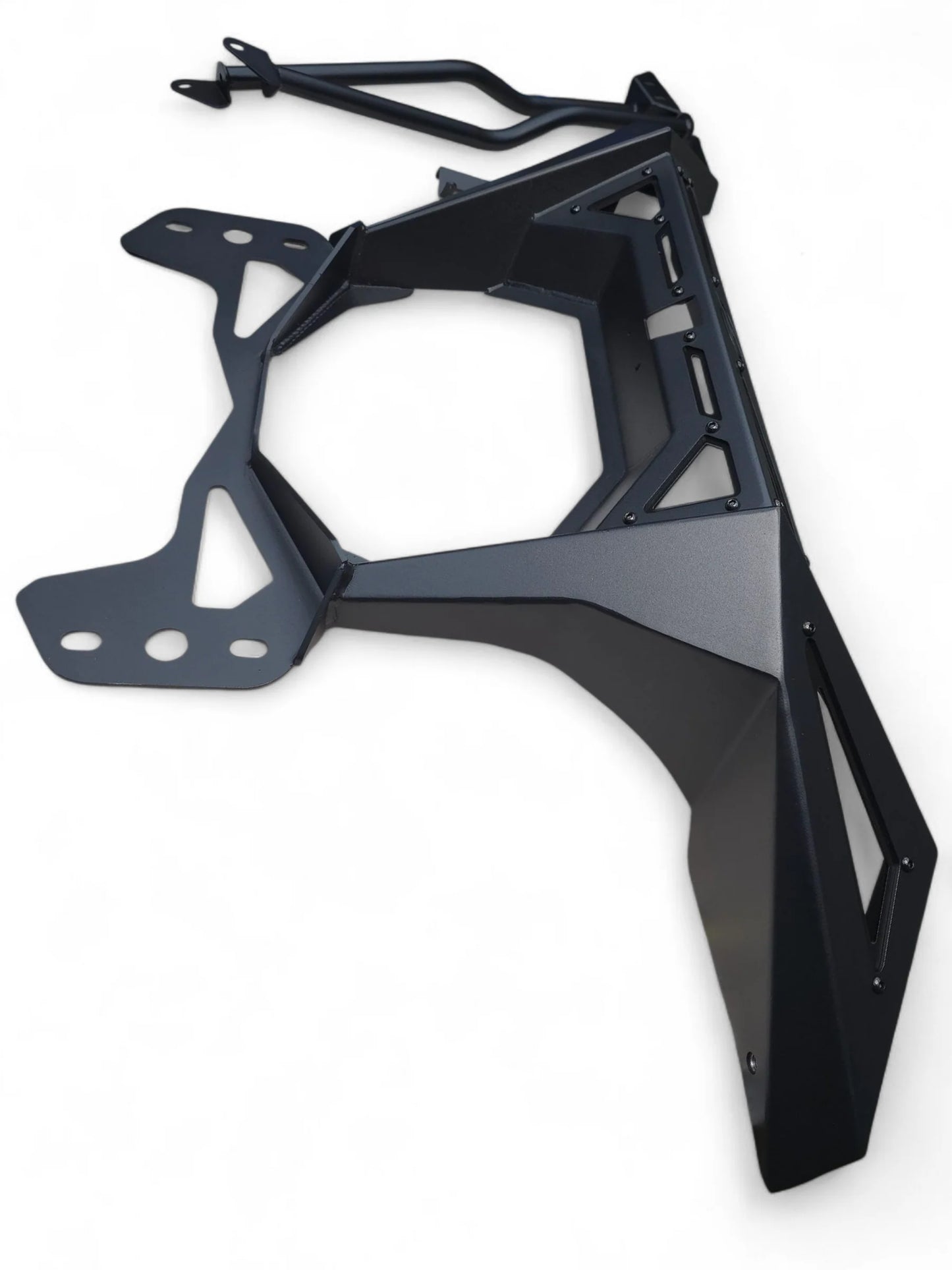 Black metal frame on a white background