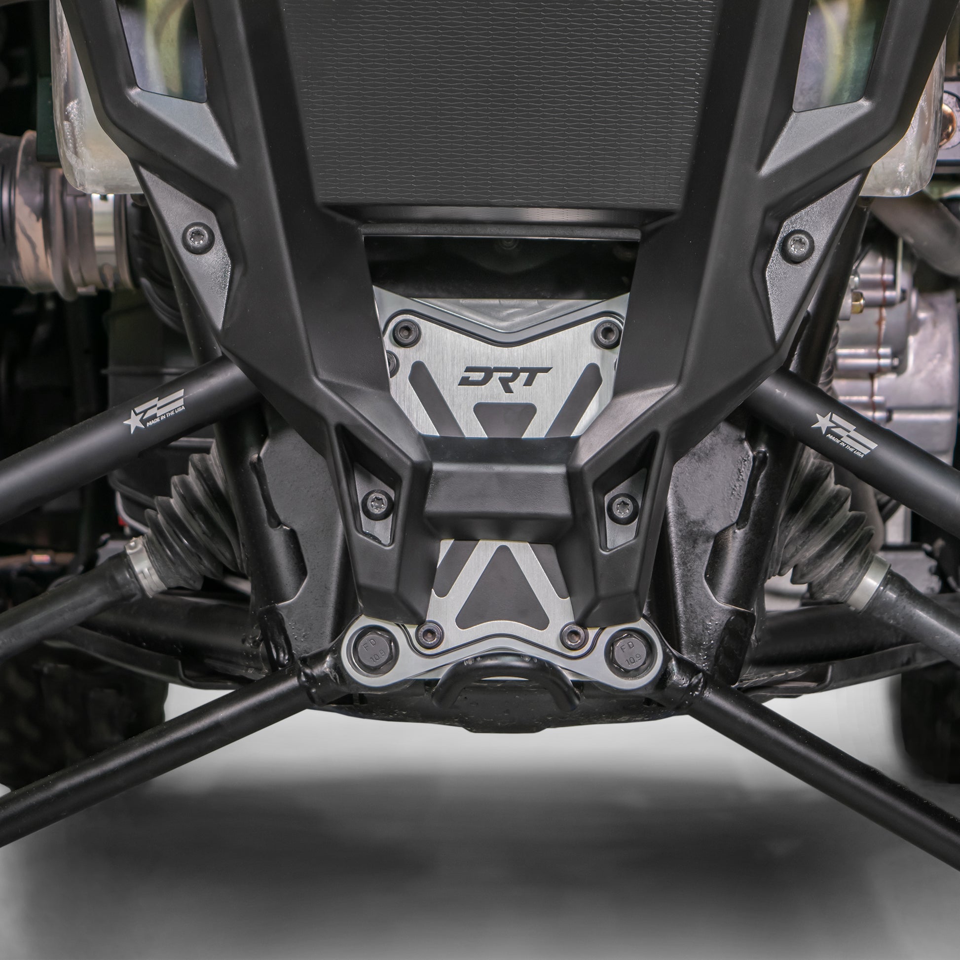 DRT Motorsports 3 PC Radius Rod Reinforcement Plate Polaris Pro XP installed view