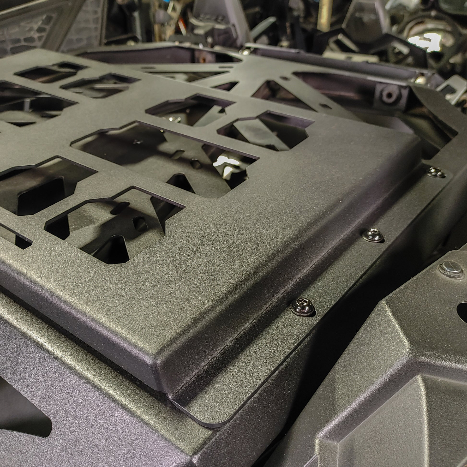 DRT Motorsports Polaris RZR Pro R / Turbo R / Pro XP 2022+ Packout Mount for Tire Carrier/Adventure Rack mounting hardware