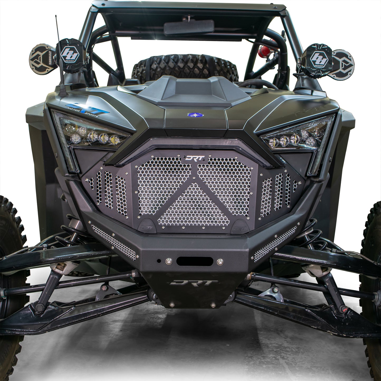 DRT Motorsports Polaris Pro R / Turbo R 2022+ Aluminum Front Grill Black front view