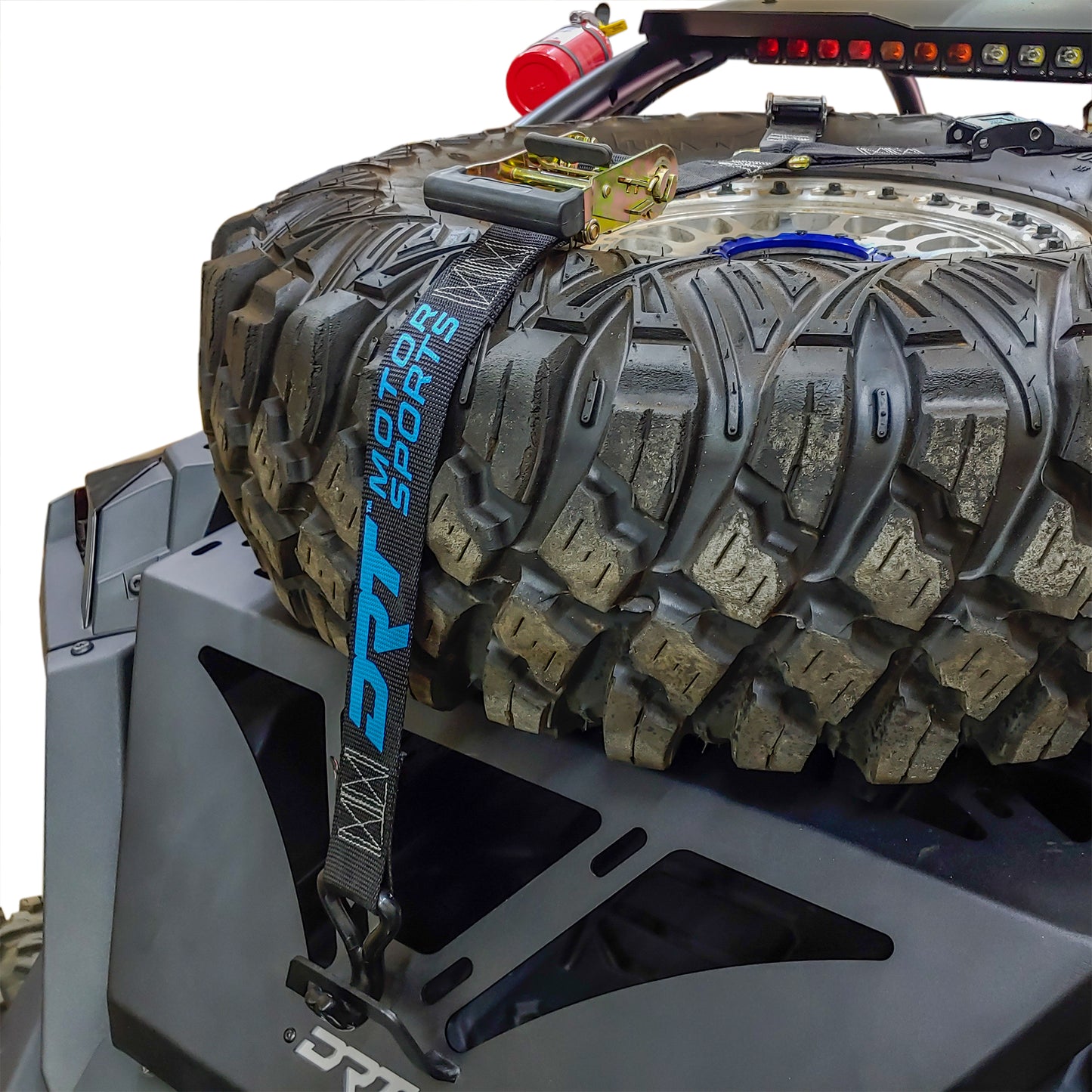 DRT Motorsports Tire Carrier/Adventure Rack - RZR PRO XP / RZR TURBO R / RZR PRO R With Tire Installed