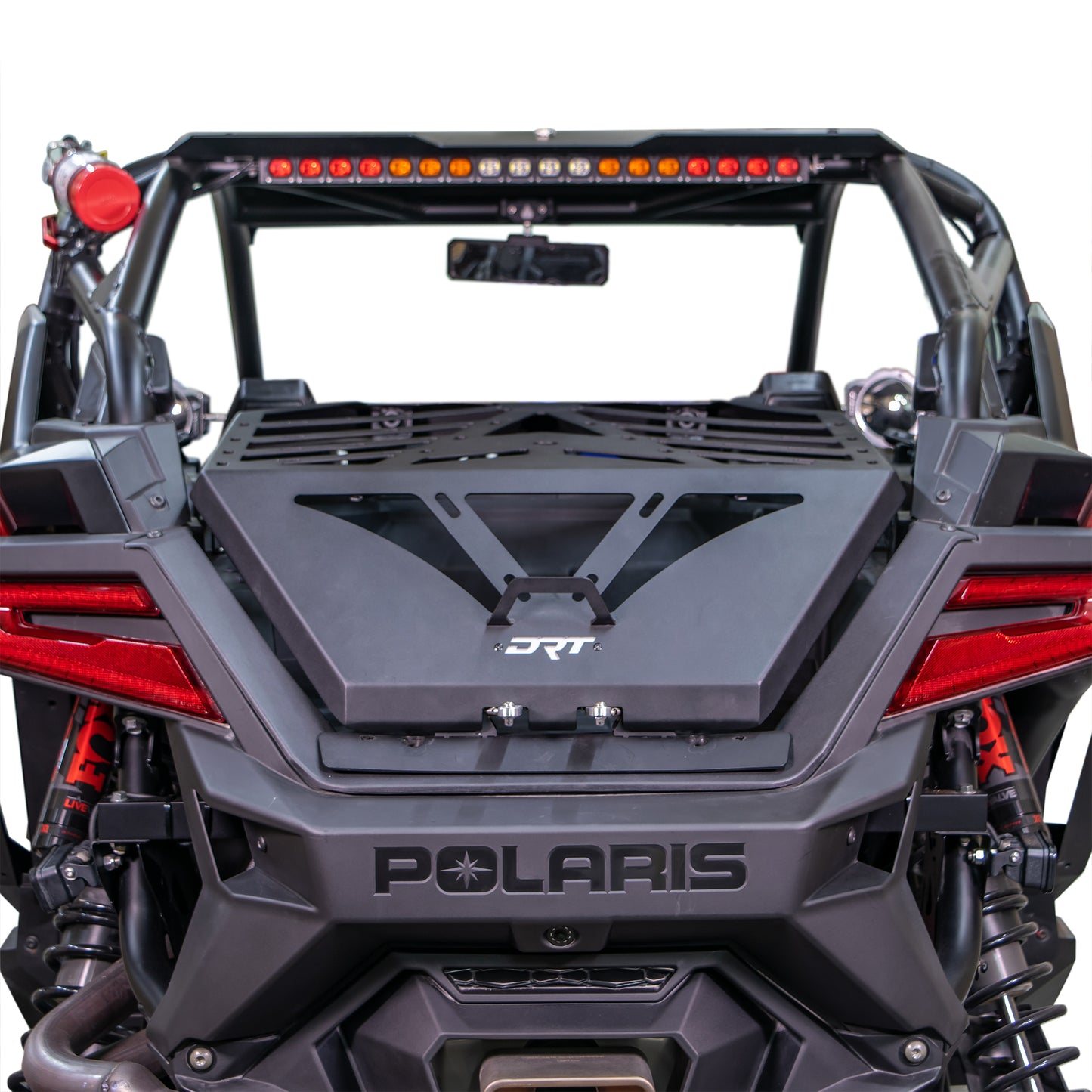 DRT Motorsports Tire Carrier/Adventure Rack - RZR PRO XP / RZR TURBO R / RZR PRO R Rear View Closed