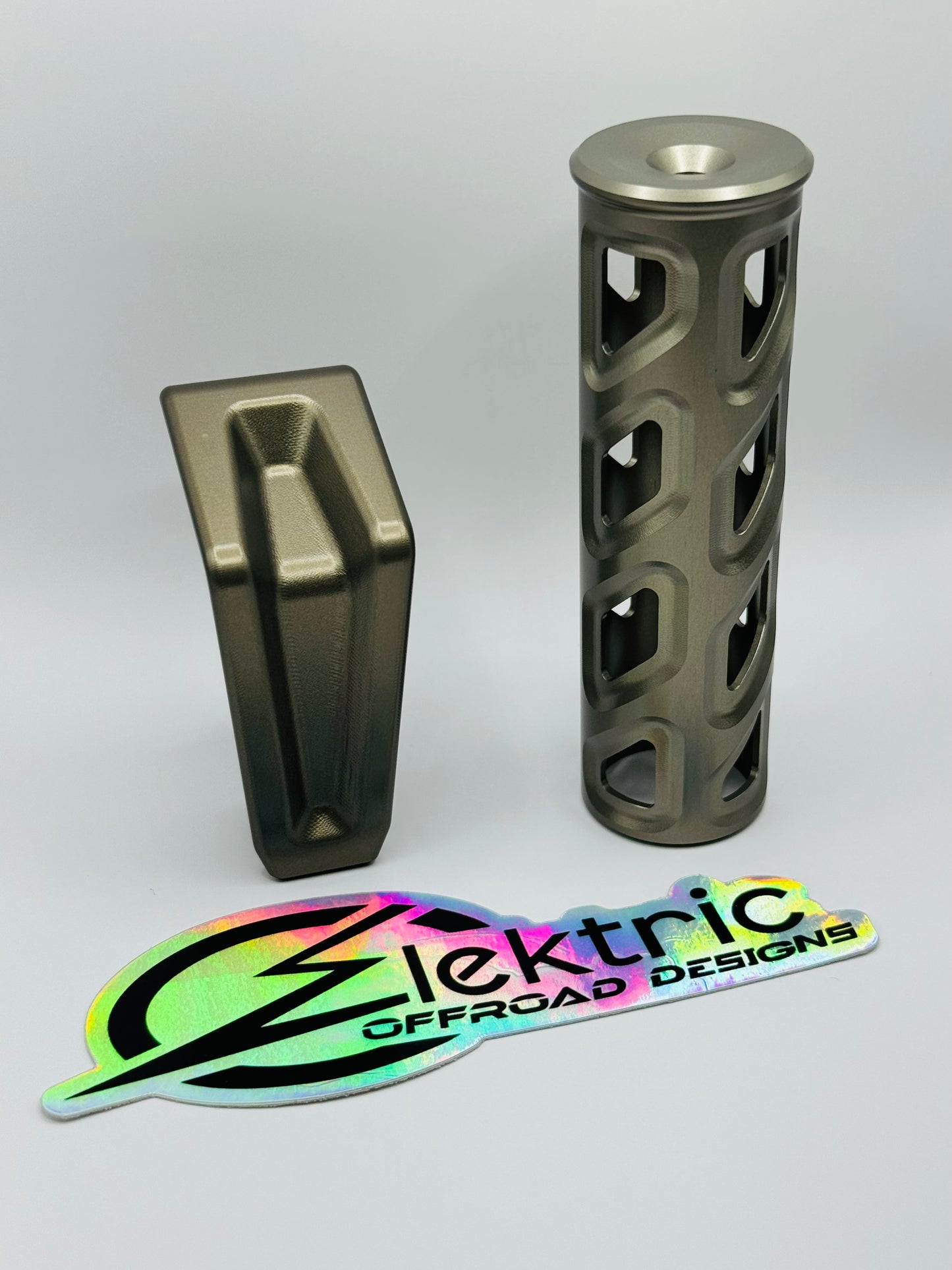 Elektric Offroad Designs Billet Shifter Shift Knob & Passenger Handle Can Am Maverick X3 Gun Metal Rear View
