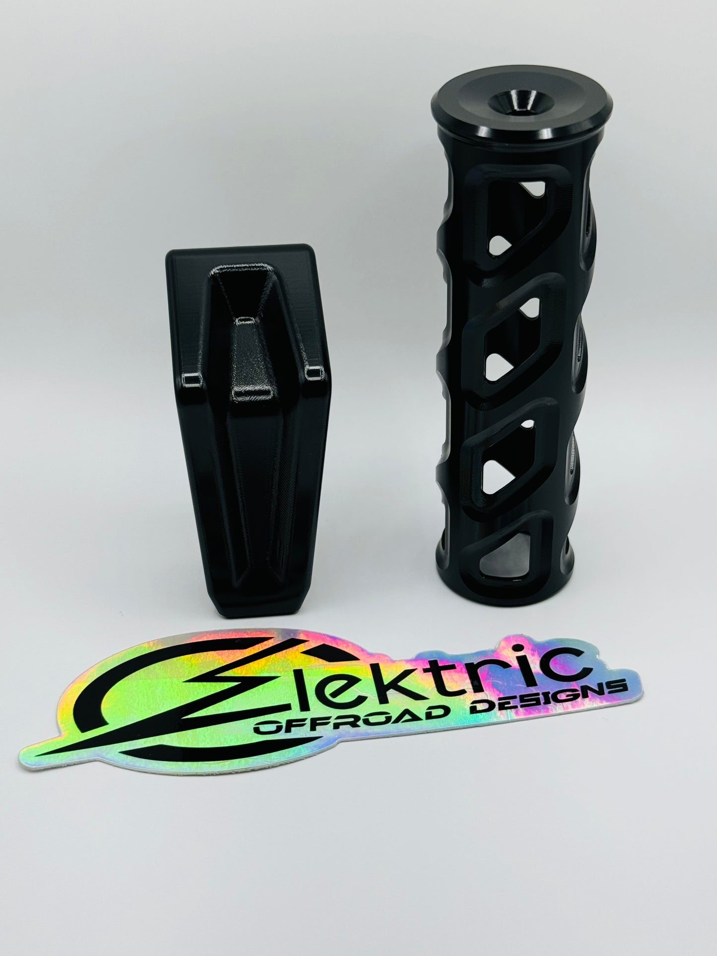 Elektric Offroad Designs Billet Shifter Shift Knob & Passenger Handle Can Am Maverick X3 Black Rear View