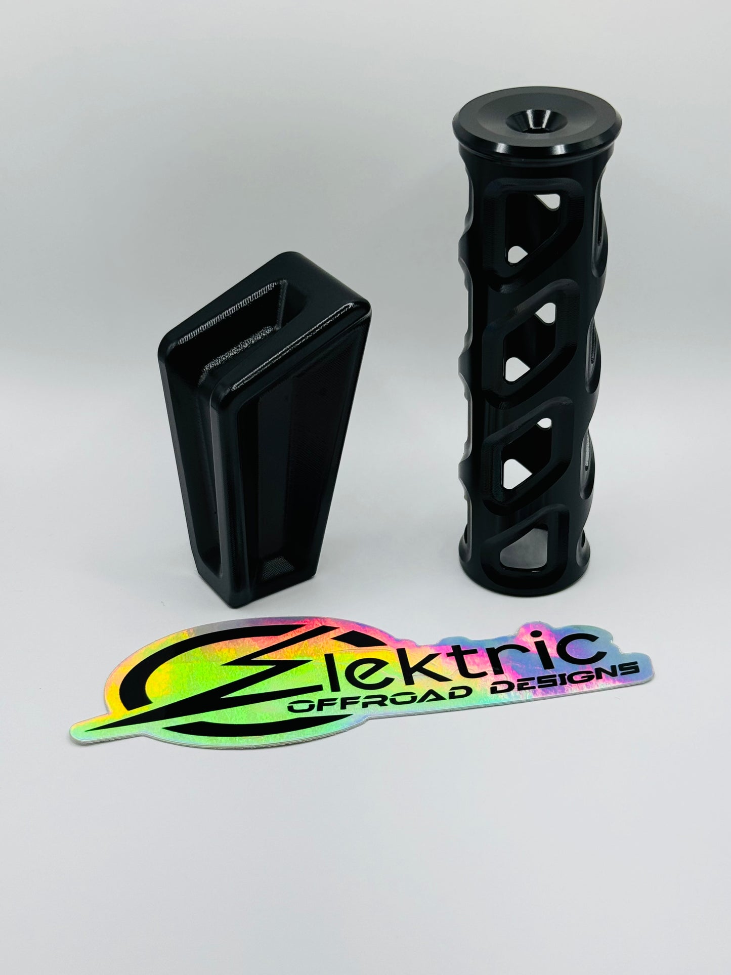 Elektric Offroad Designs Billet Shifter Shift Knob & Passenger Handle Can Am Maverick X3 Black Side View