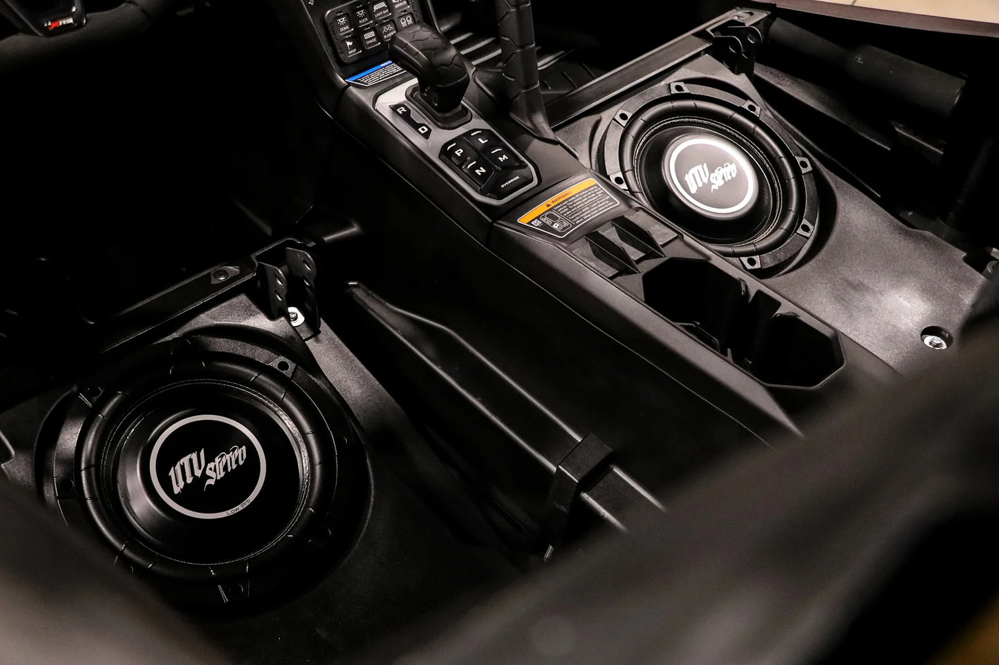 UTV Stereo 2024+ Can-Am Maverick R 10" Under Seat Subwoofer Enclosure Unloaded Passenger Side both sides mounted