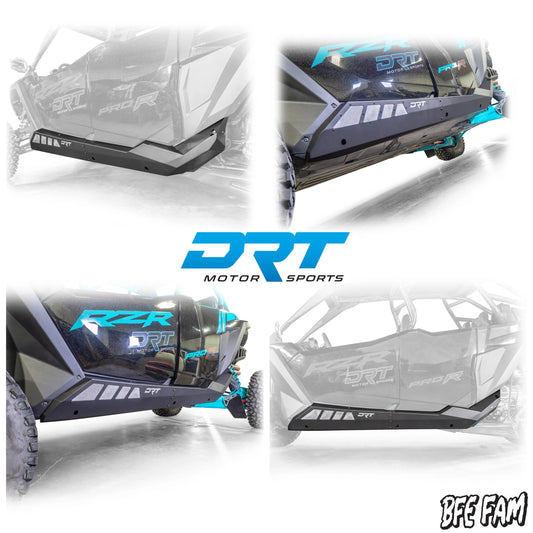 DRT Heavy Duty Rock Sliders Rails Polaris PRO SERIES RZR PRO XP S TURBO R 4-SEAT Promo Pic