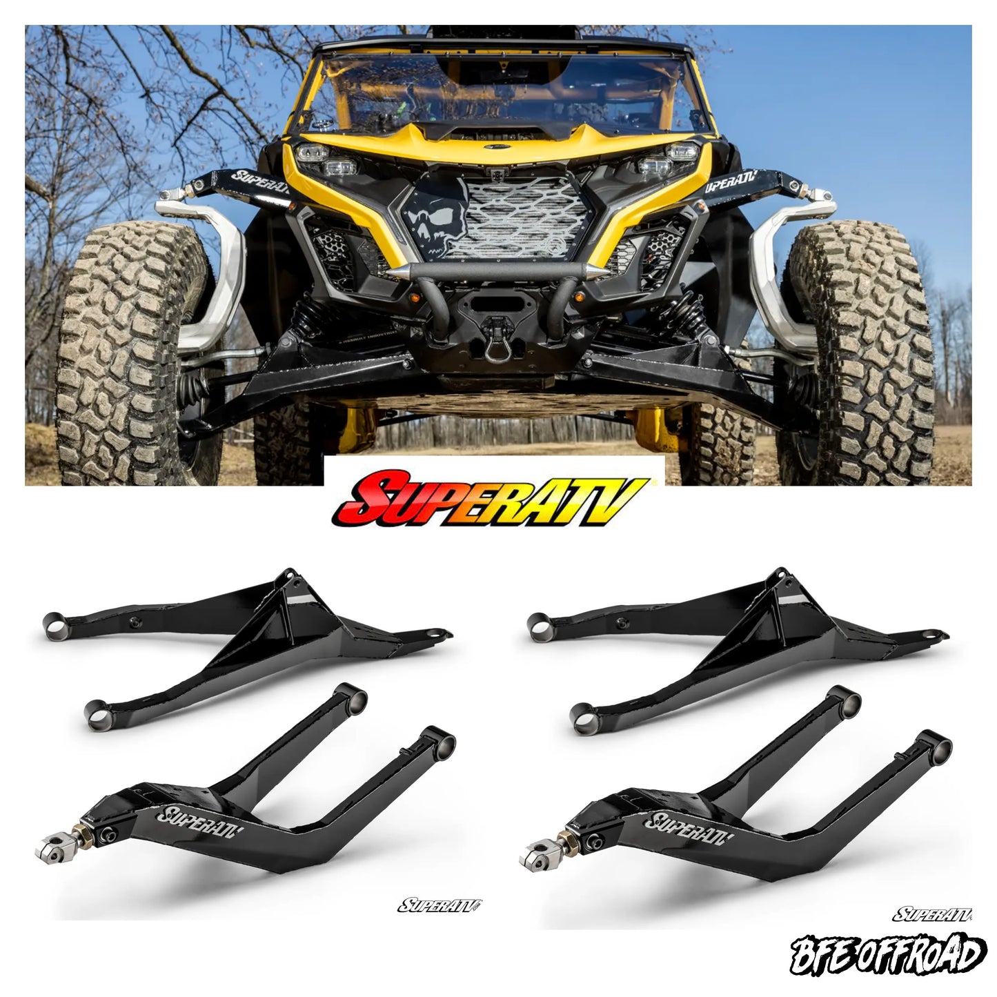 SuperATV Sidewinder Hi Clearance Boxed A Arms Upper & Lower MAVERICK R XRS 2024+