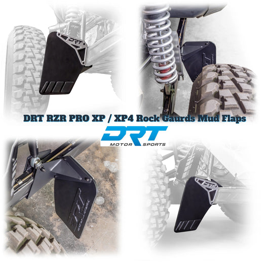 DRT Billet Aluminum Extended Rear Mud Rock Flap Guards Guard POLARIS PRO XP XP4 2020+ Promo pic