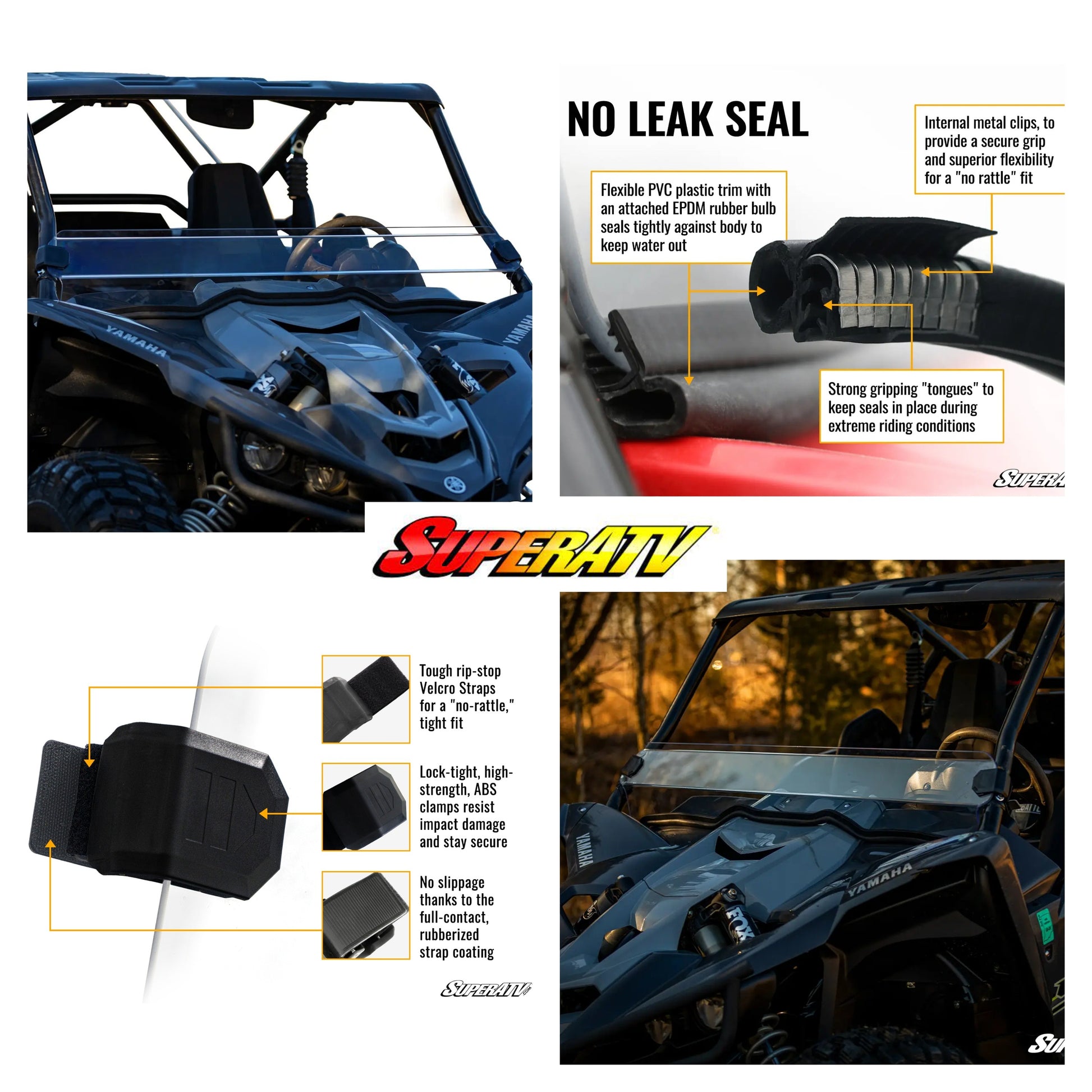 SuperATV Heavy Duty Half Windshield for Yamaha YXZ1000 YXZ1000R SS SE (2019+) Promo Pic