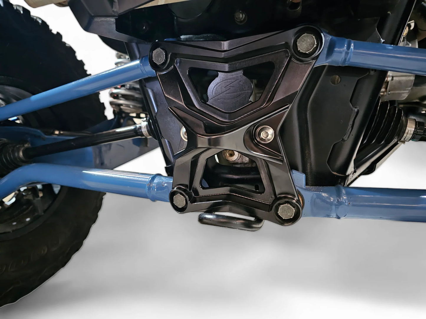 Elektric Offroad Billet Radius Rod Plate W/ Tow Hook Polaris Pro XP / XP4 2020+ Black mounted