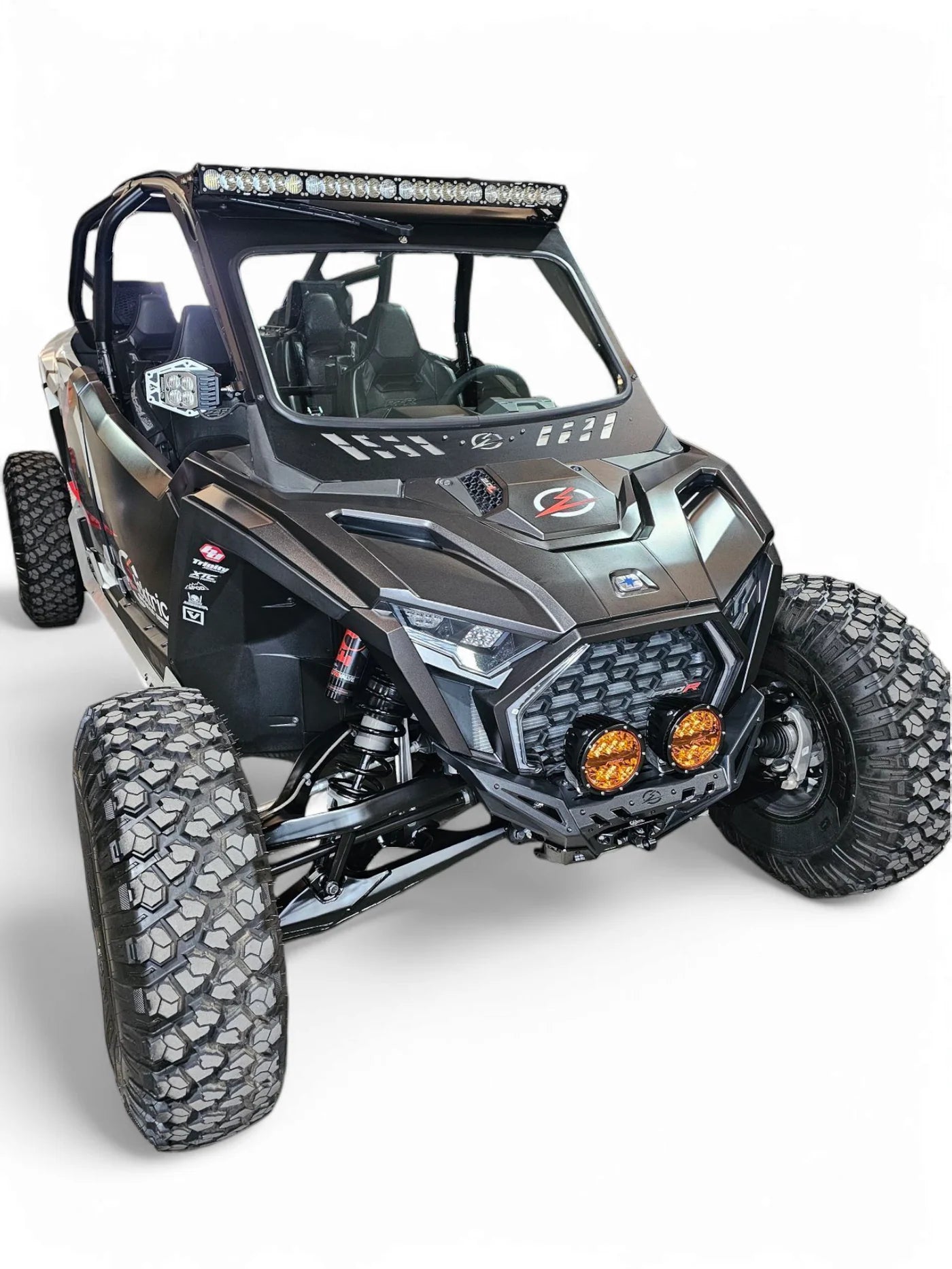 ELEKTRIC OFFROAD VOLT FRONT WINCH BUMPER POLARIS RZR PRO R TURBO R PRO S 2022+ mounted 25 side profile