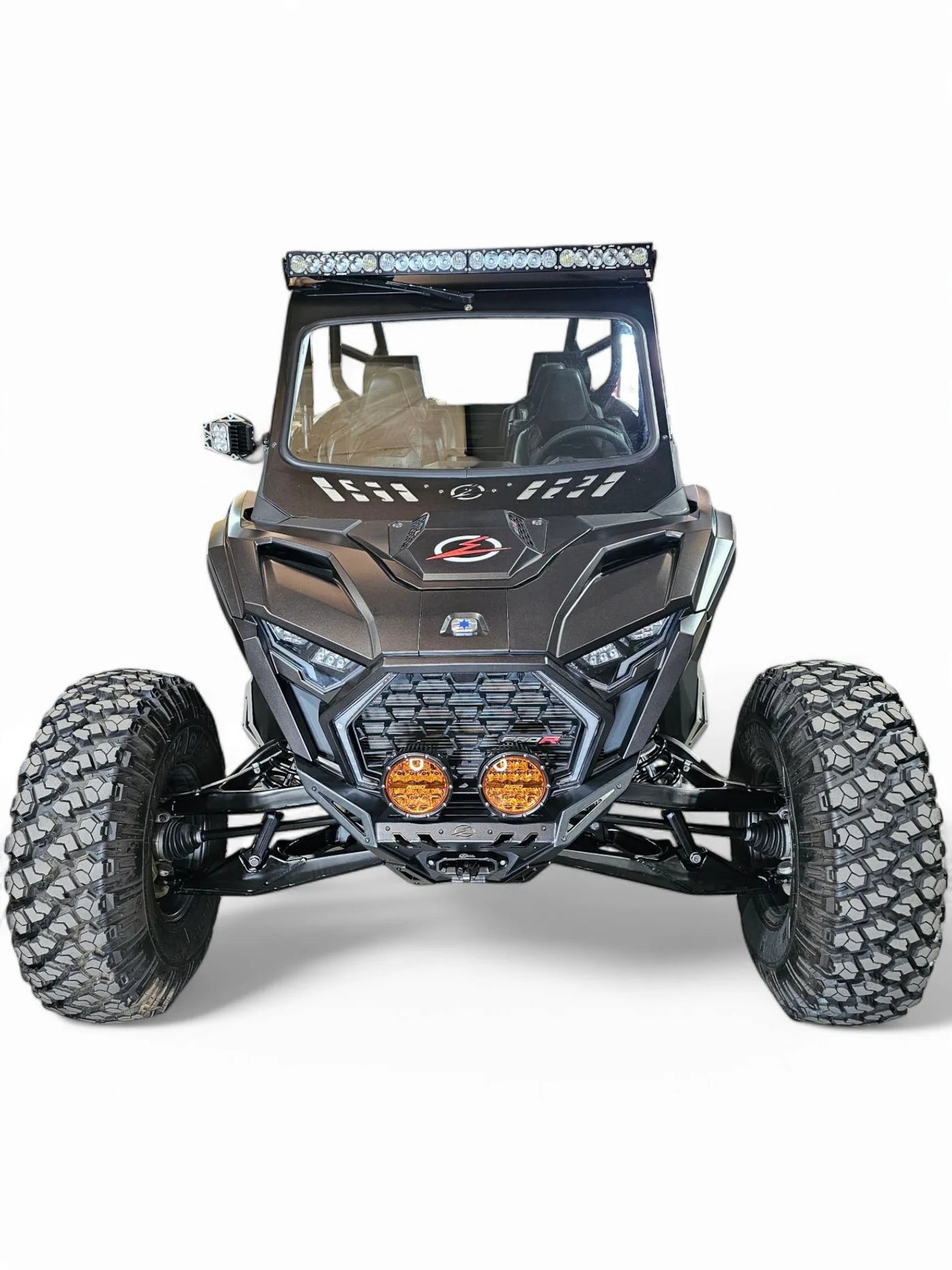 ELEKTRIC OFFROAD VOLT FRONT WINCH BUMPER POLARIS RZR PRO R TURBO R PRO S 2022+ mounted 25 top view