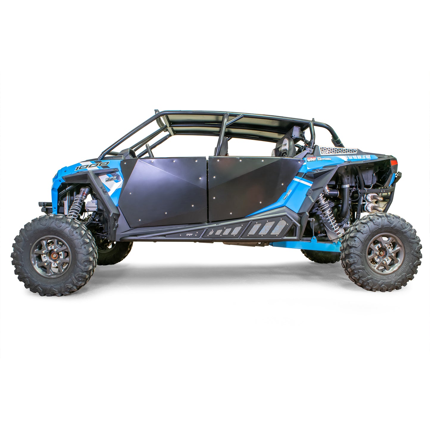 DRT Motorsports RZR 2014+ XP 4 1000 / XP 4 Turbo Rock Sliders 4 Door full side view