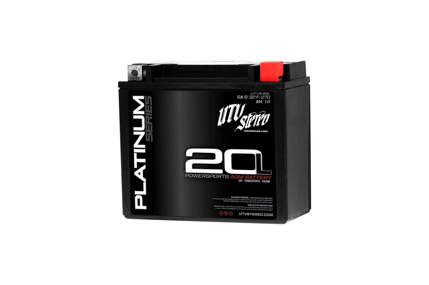 UTV Stereo Platinum Series AGM Battery UTVS-20L Can Am Maverick X3 2017+