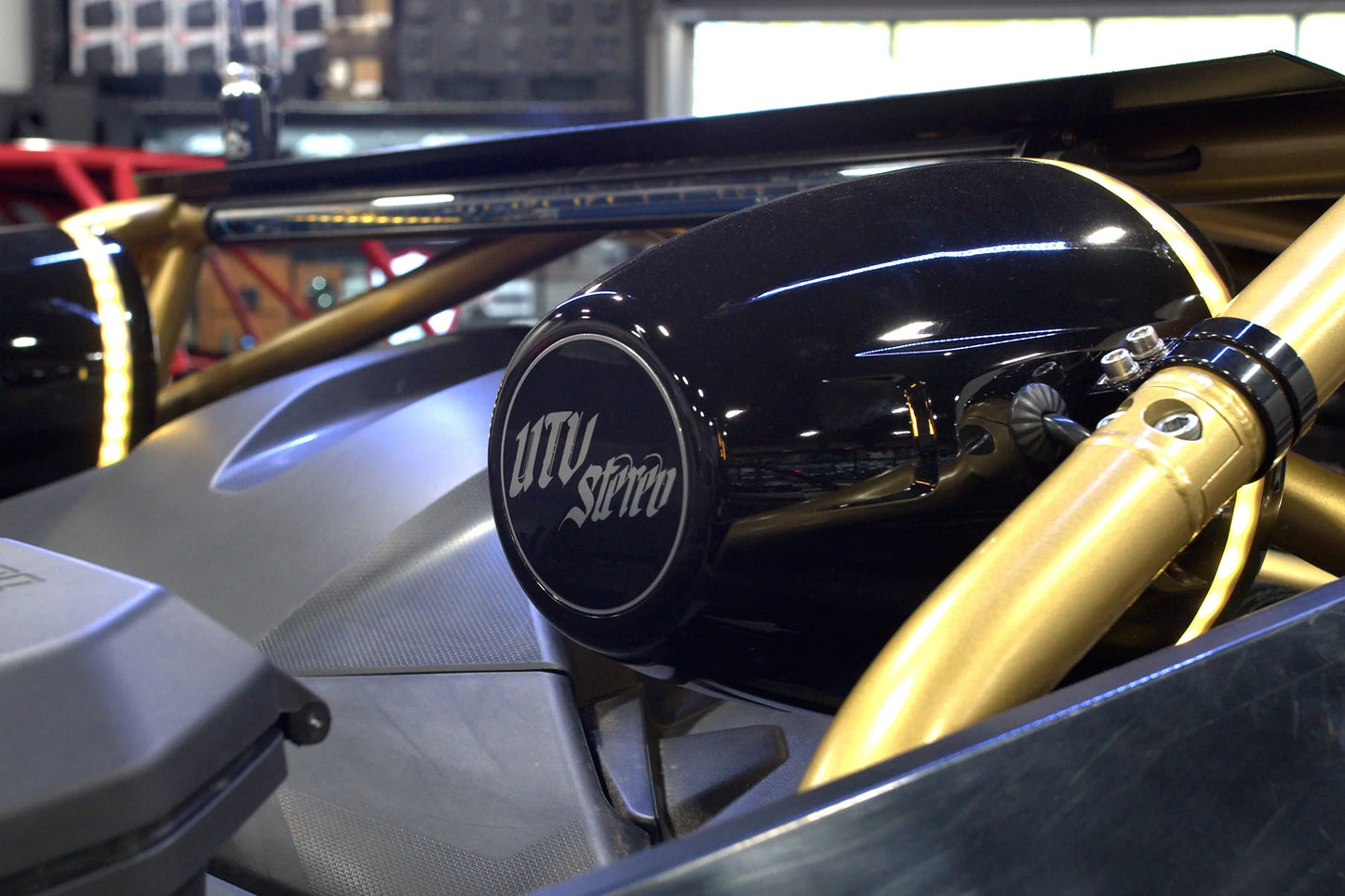 UTV Stereo 8" Cage Mount Speaker Pods Pair Unloaded W 1.85" Clamps Can-Am Maverick R