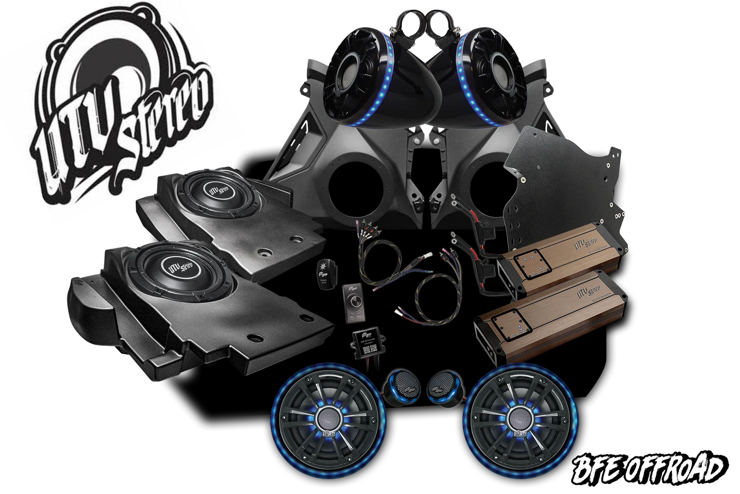 UTV Stereo 2024+ Can-Am Maverick R Stage 7 Elite Stereo Kit Speakers 2200W