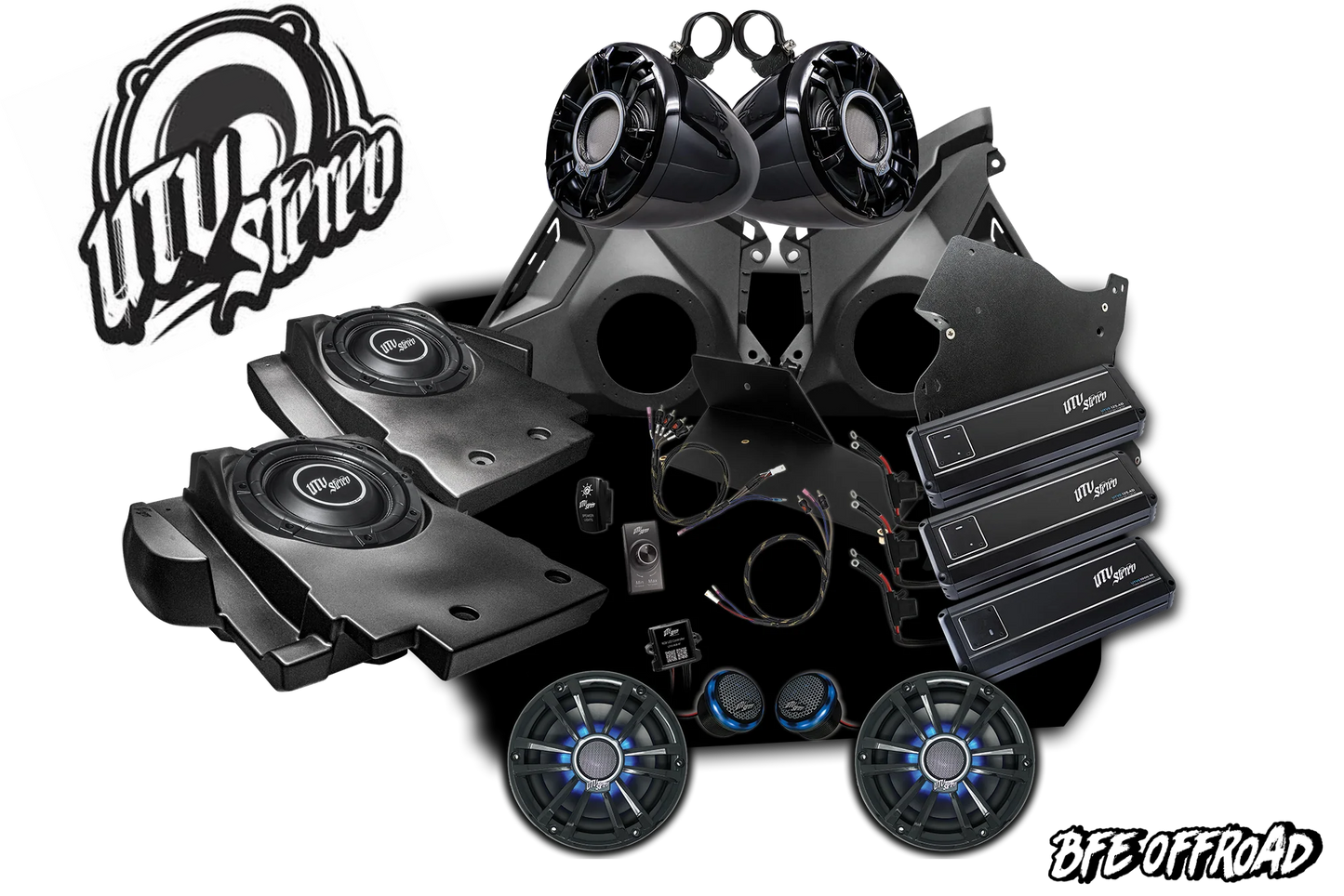 UTV Stereo 2024+ Can-Am Maverick R Stage 8 Signature Stereo Kit Speakers 2600W