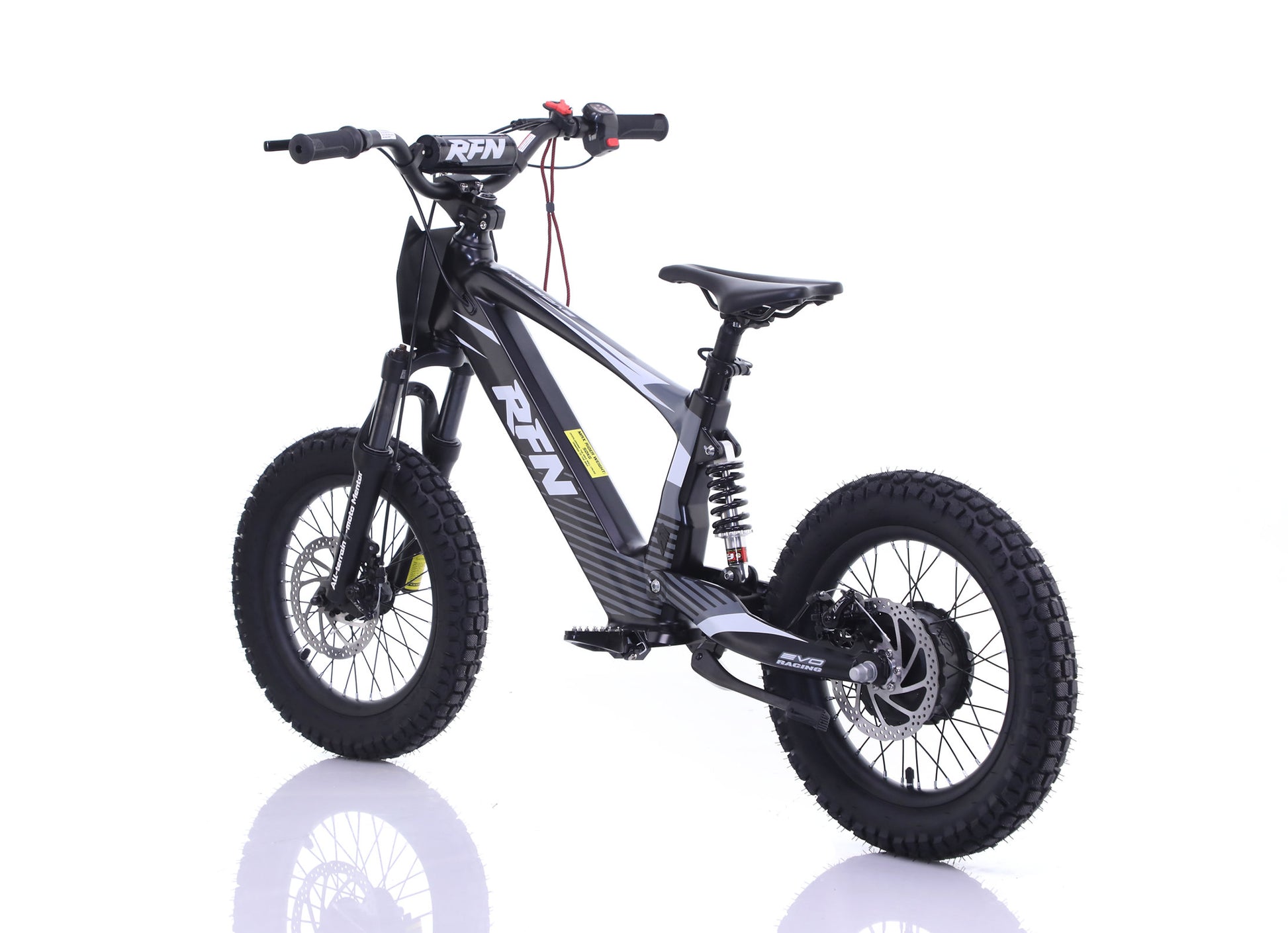 RFN Evo Racing 20 Electric Kids E-Bike Black Rear View
